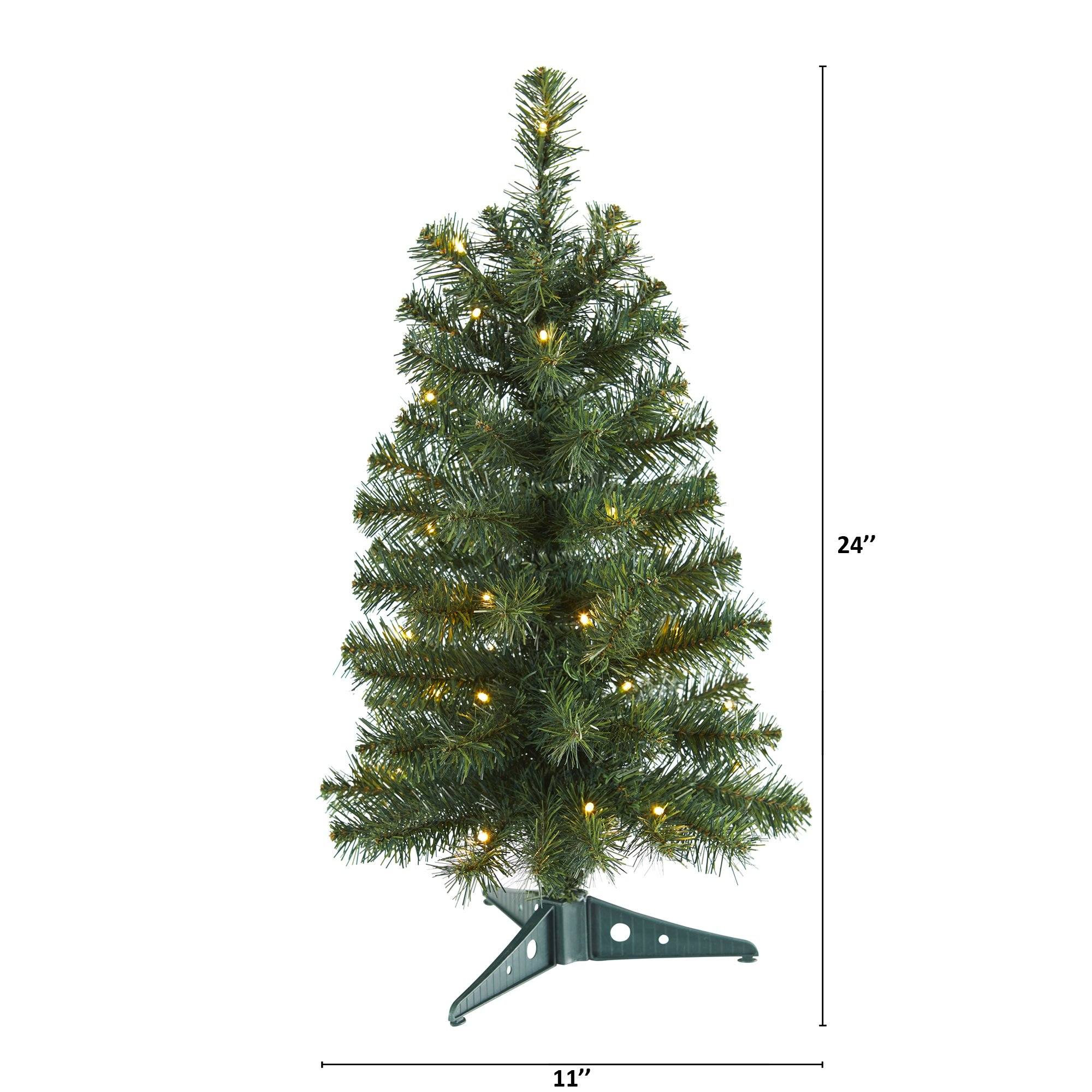 2’ Green Artificial Christmas Tree with 35 LED Lights and 72 Bendable Braches - Image 2