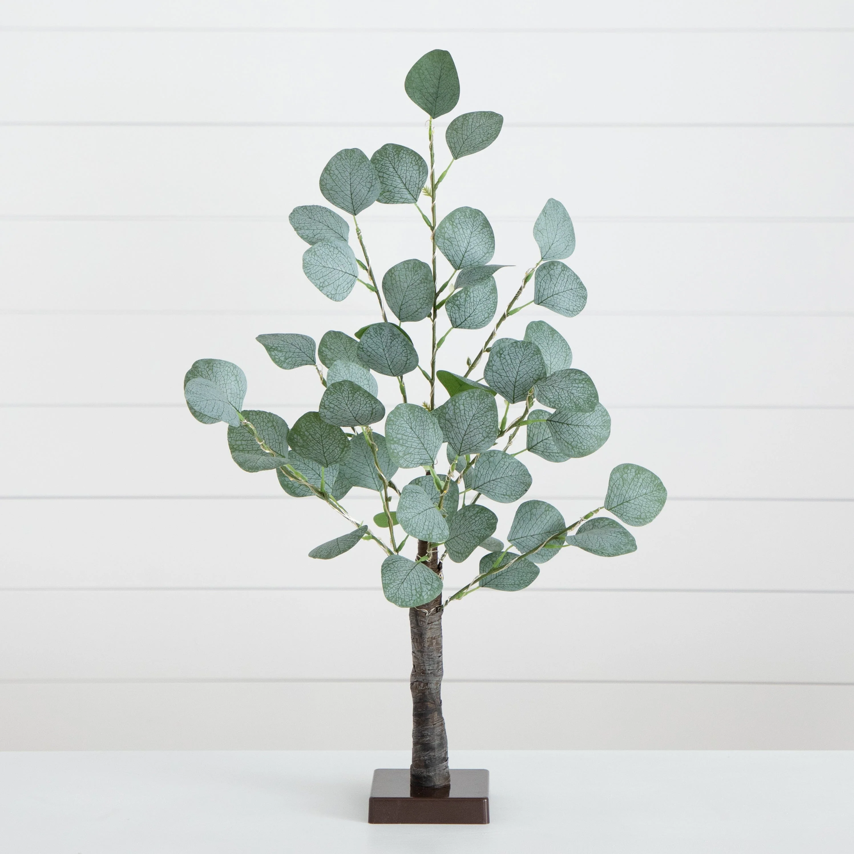 2’ Lighted Artificial Eucalyptus Tree with 60 Warm White LED Lights - Image 4