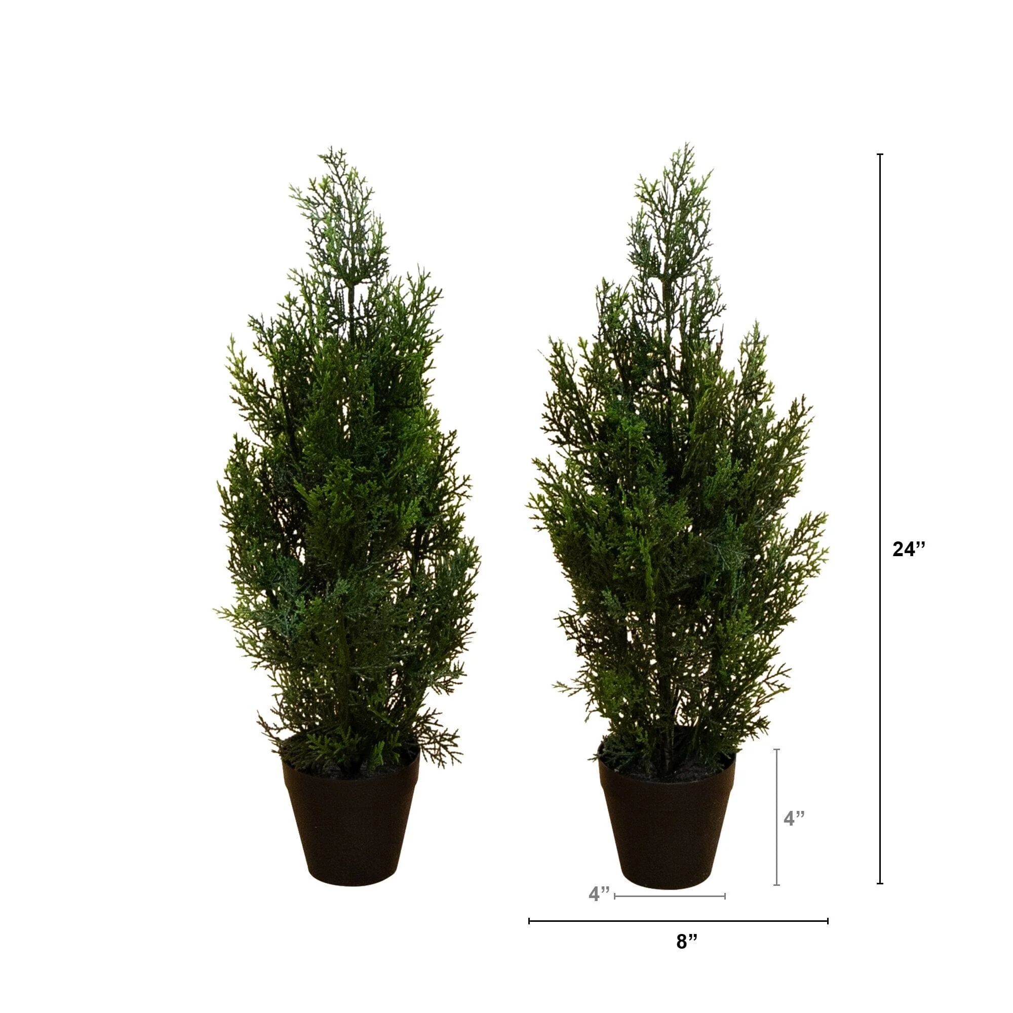 2’ Mini Cedar Pine Tree UV Resistant (Indoor/Outdoor) - Set of 2 - Image 2