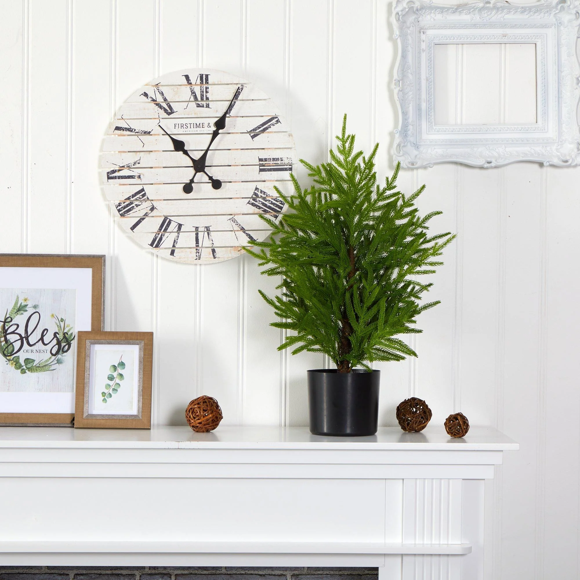 2’ Norfolk Island Pine “Natural Look” Artificial Christmas Tree in Decorative Planter - Image 3