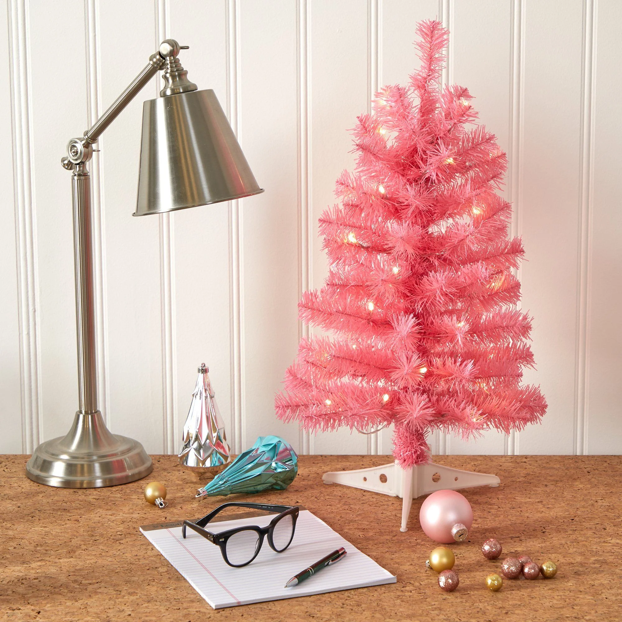 2’ Pink Artificial Christmas Tree with 35 LED Lights and 72 Bendable Branches - Image 6