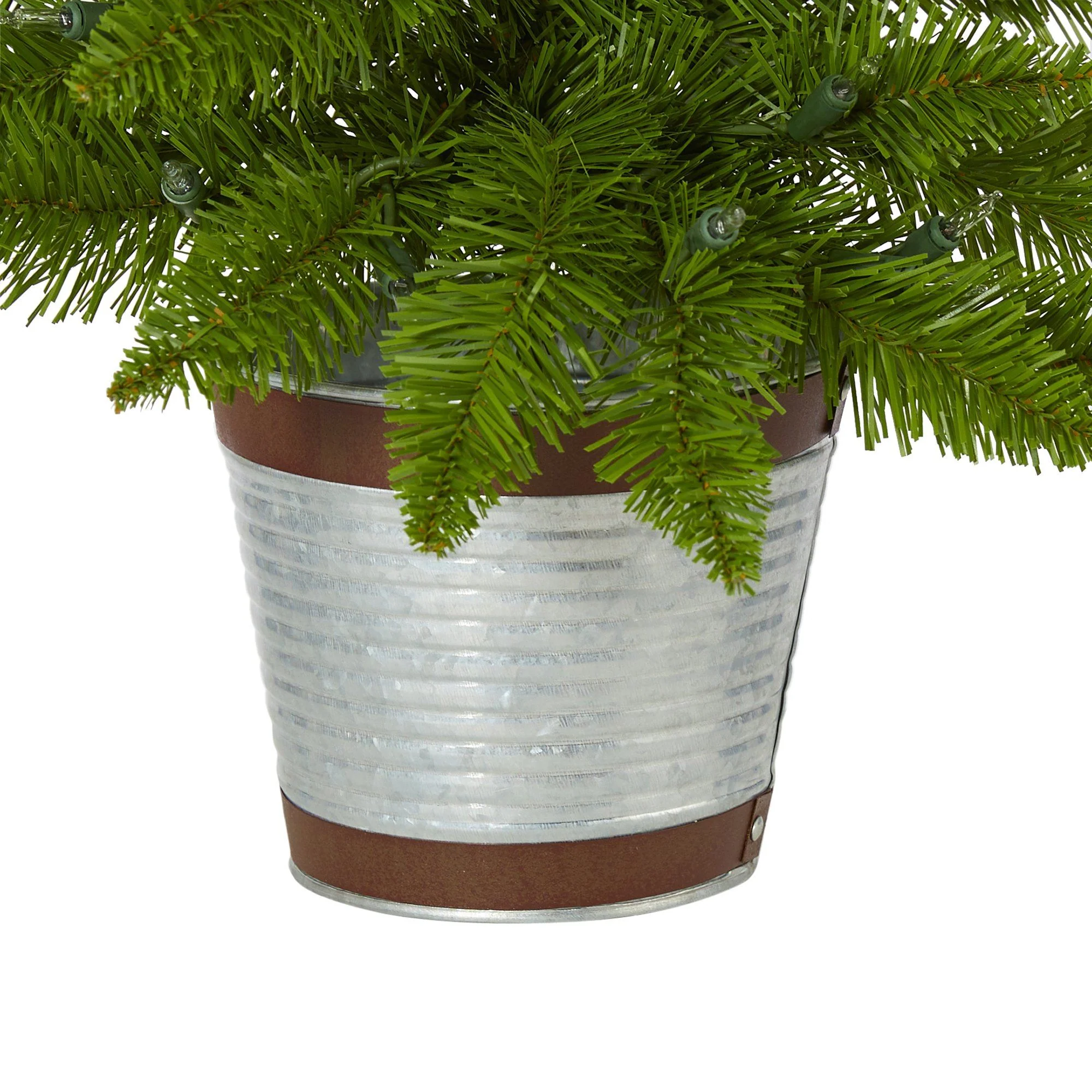 2’ Providence Pine Artificial Christmas Tree in Decorative Planter with 35 Warm White Lights and 51 Bendable Branches - Image 4