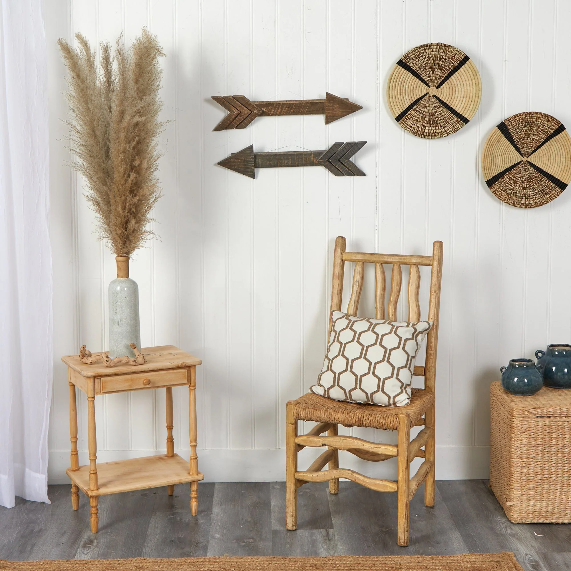2' Rustic Wood Arrows Wall Art Décor (Set of 2) - Image 5