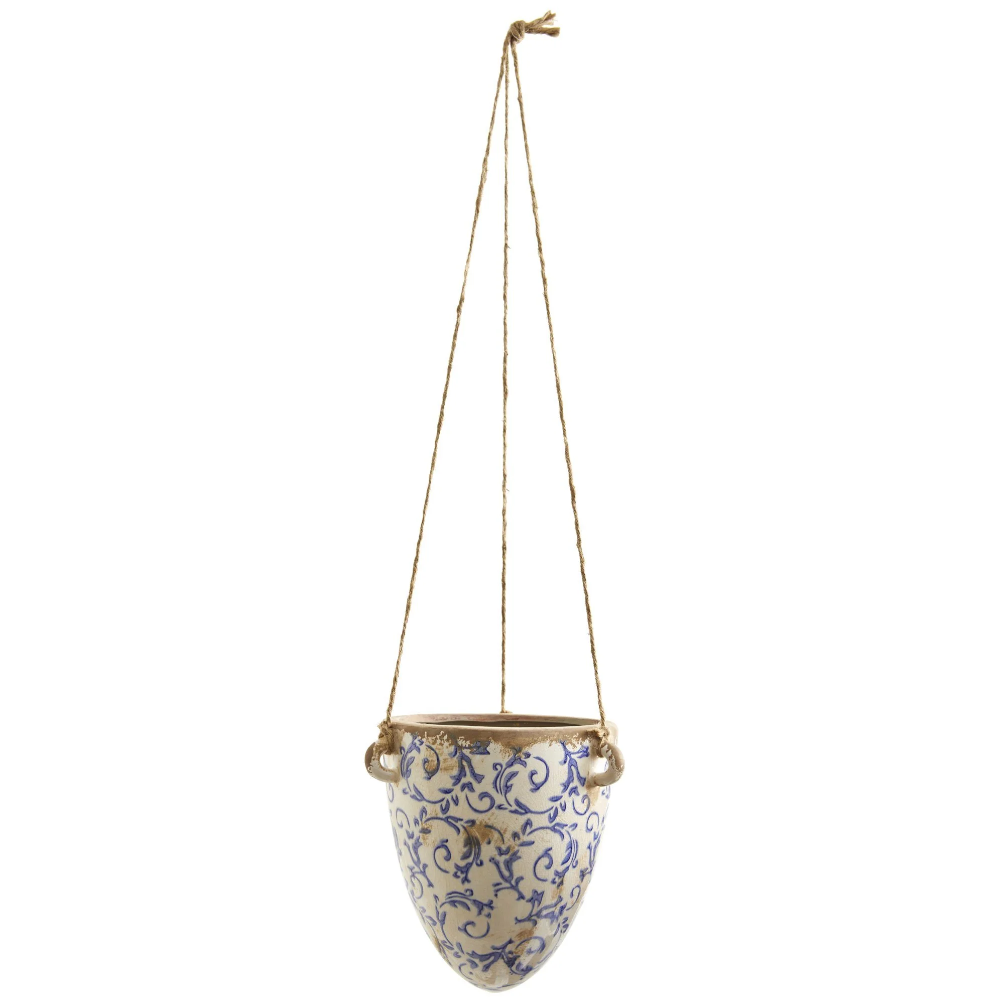 2’ Tuscan Hanging Ceramic Scroll Planter - Image 2