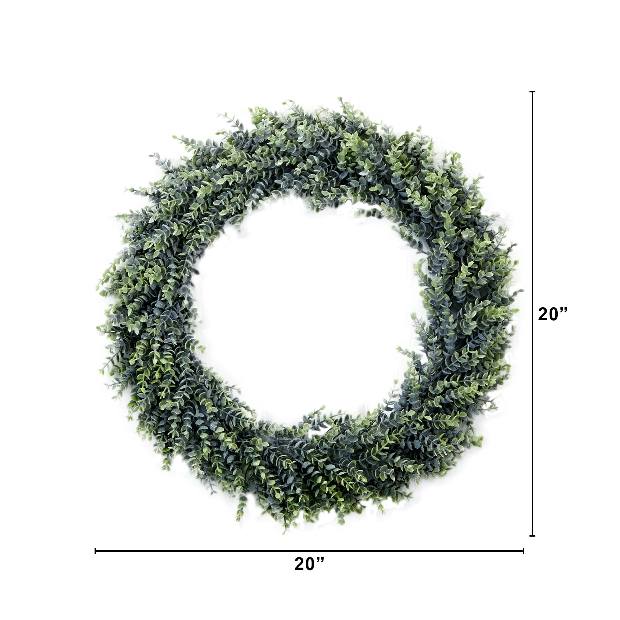 20” Artificial Eucalyptus Boxwood Wreath - Image 3