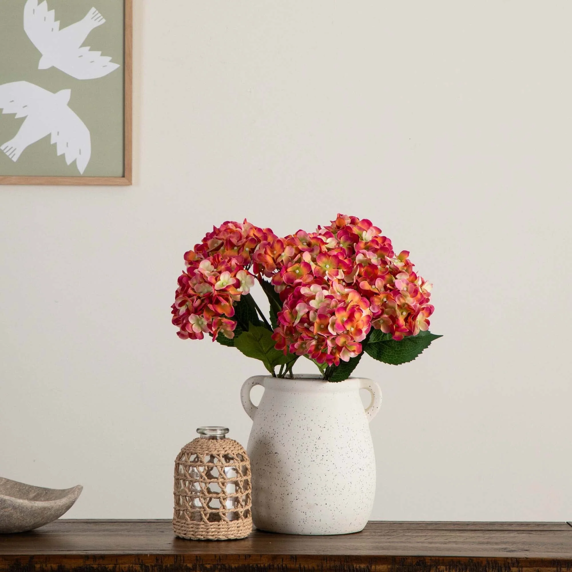20" Artificial Hydrangea Flower Stems- Set of 3 - Image 13