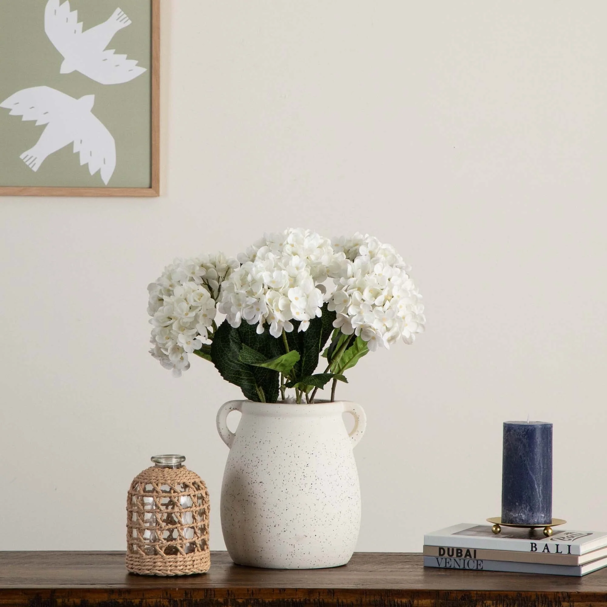 20" Artificial Hydrangea Flower Stems- Set of 3 - Image 19