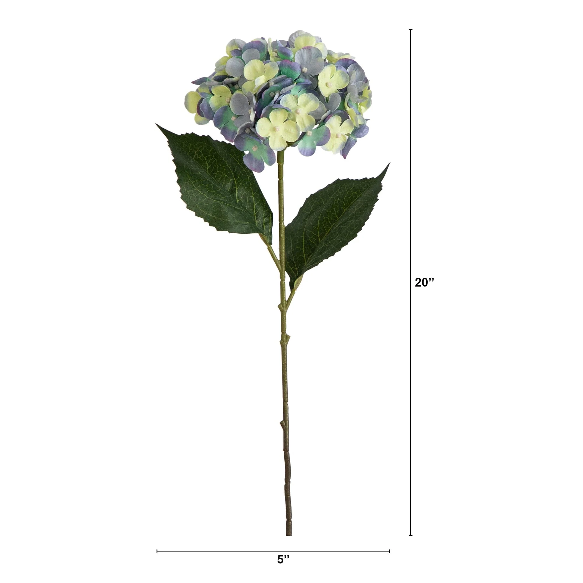 20" Artificial Hydrangea Flower Stems- Set of 3 - Image 6