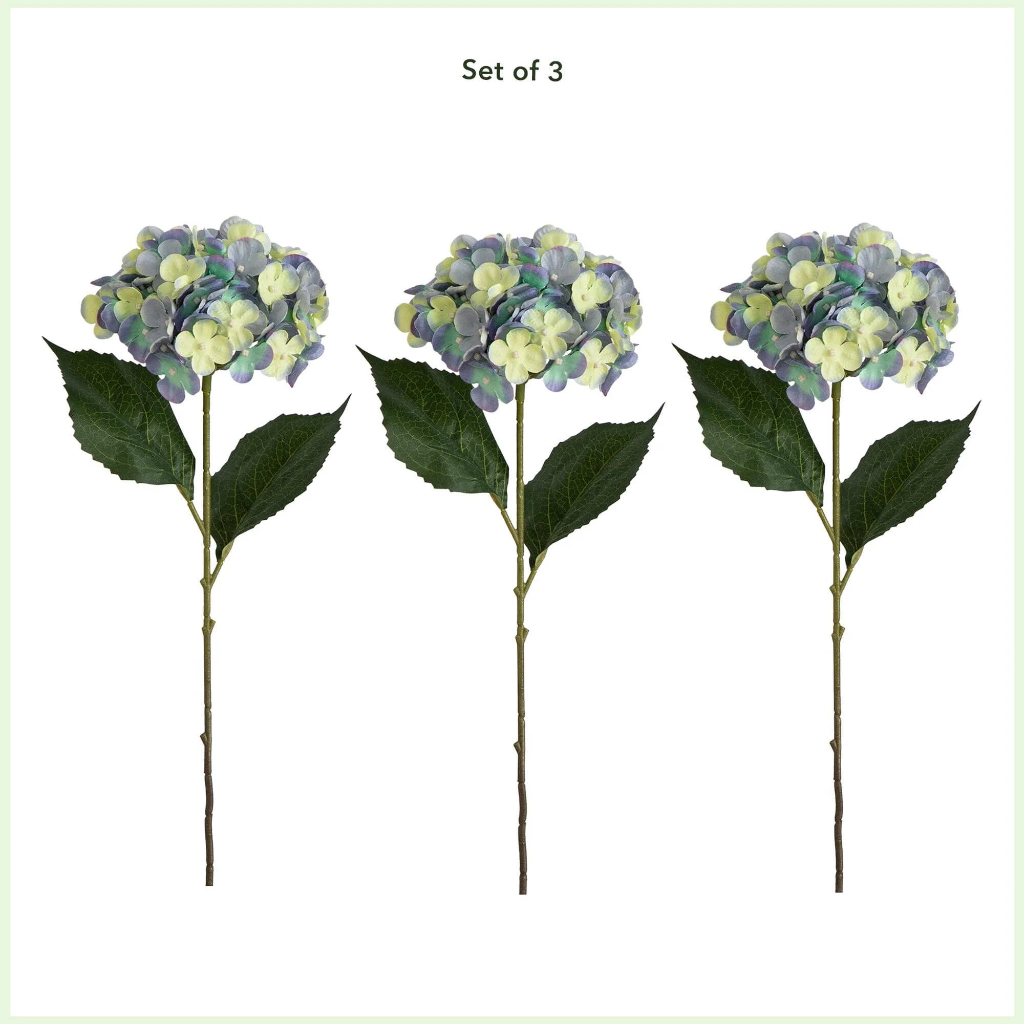 20" Artificial Hydrangea Flower Stems- Set of 3 - Image 8