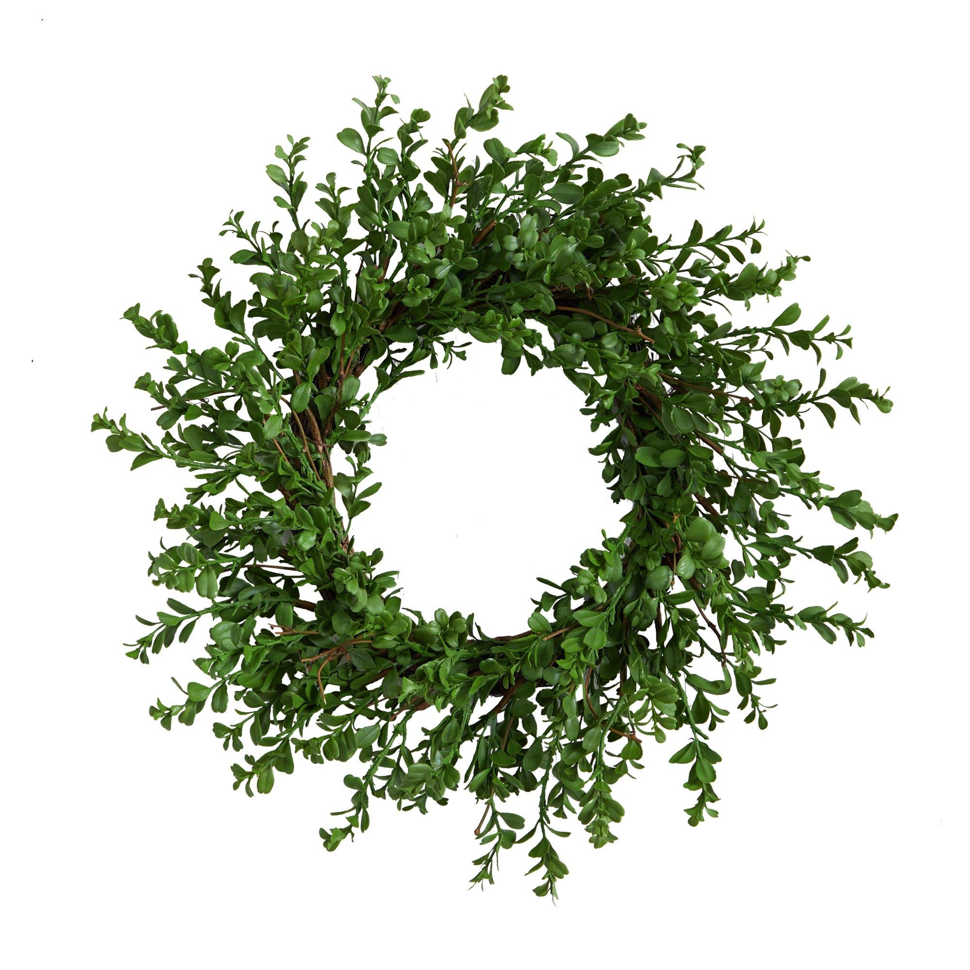 20” Boxwood Artificial Wreath - Image 4