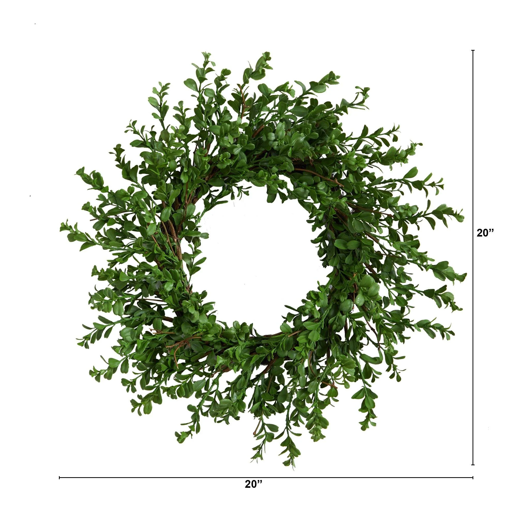 20” Boxwood Artificial Wreath - Image 5