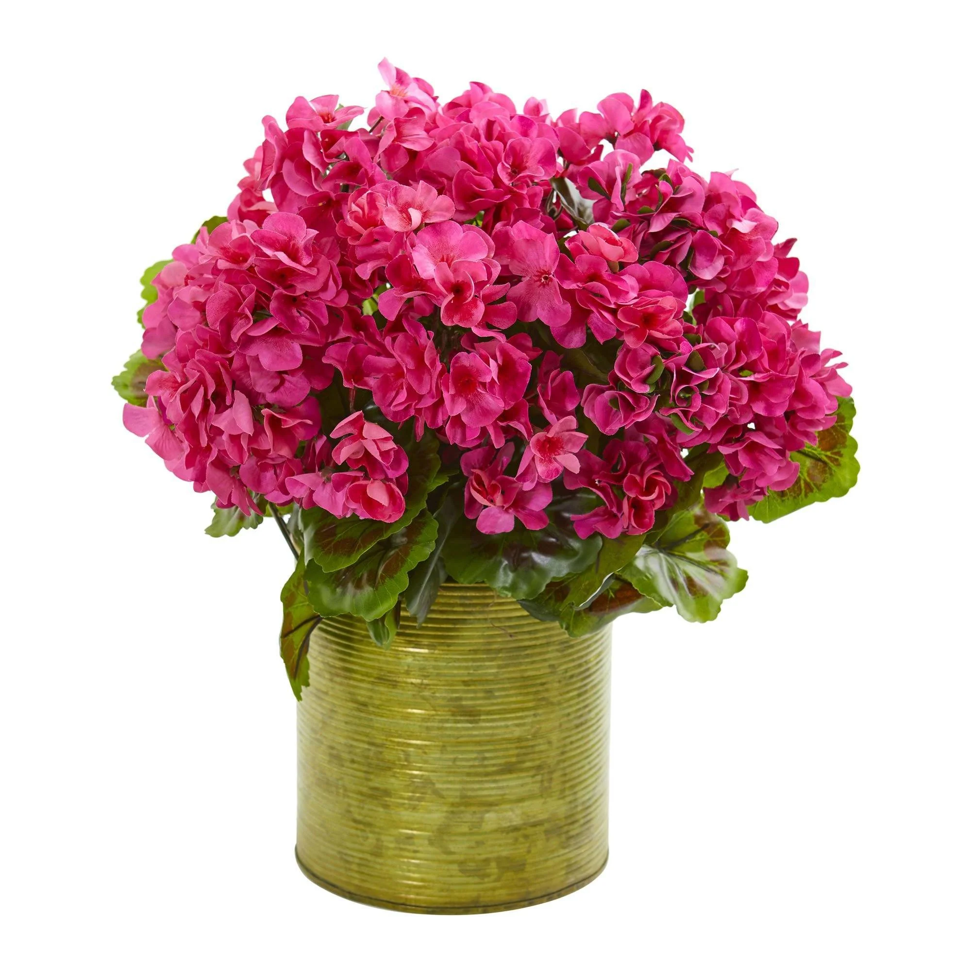 Geranium Artificial Plant in Metal Planter UV Resistant (Indoor/Outdoor) - Image 6