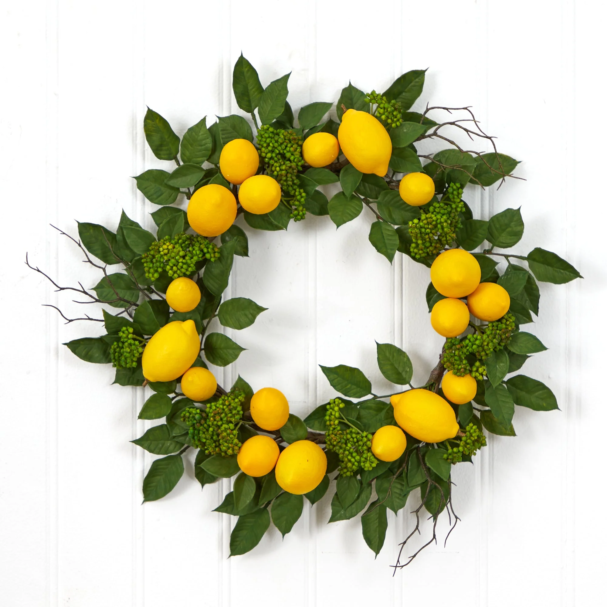 20” Lemon Artificial Wreath - Image 3