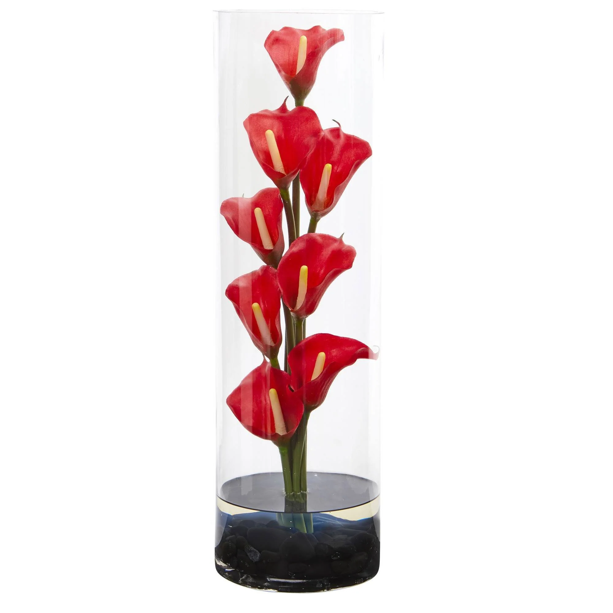20” Calla Lily Artificial Arrangement in Cylinder Glass - Image 3