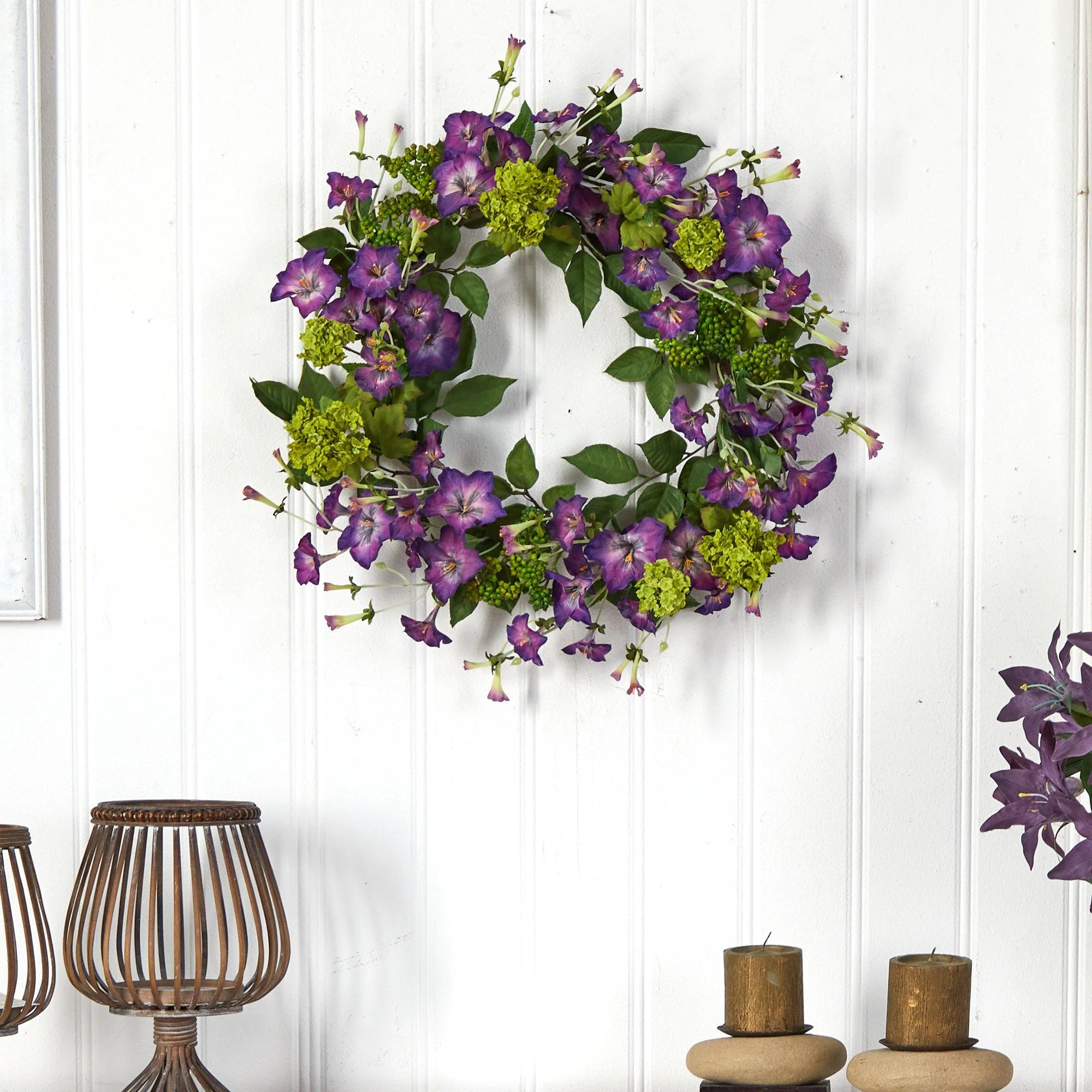 20” Morning Glory Artificial Wreath - Image 3