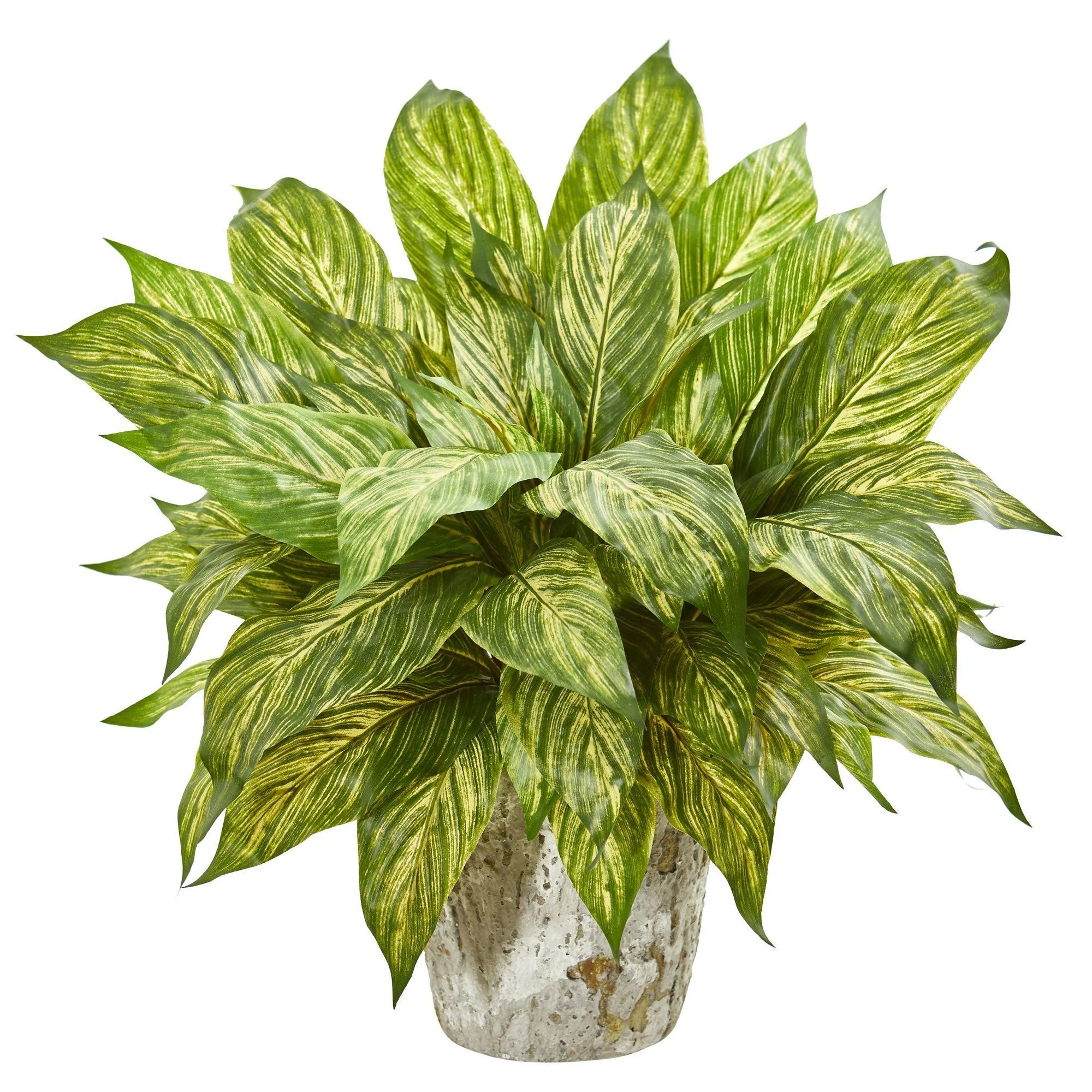 Musa Leaf Artificial Plant in Weathered Oak Planter - Image 2