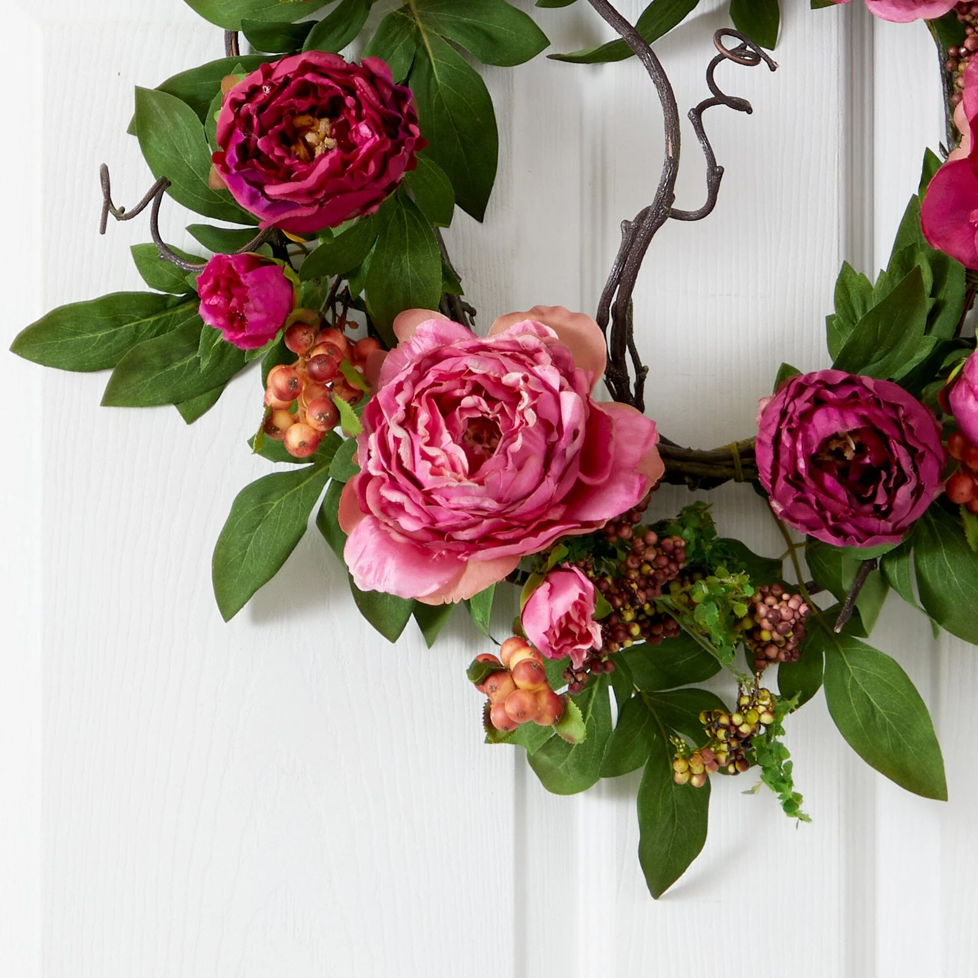 20'' Peony & Berry Wreath - Image 2