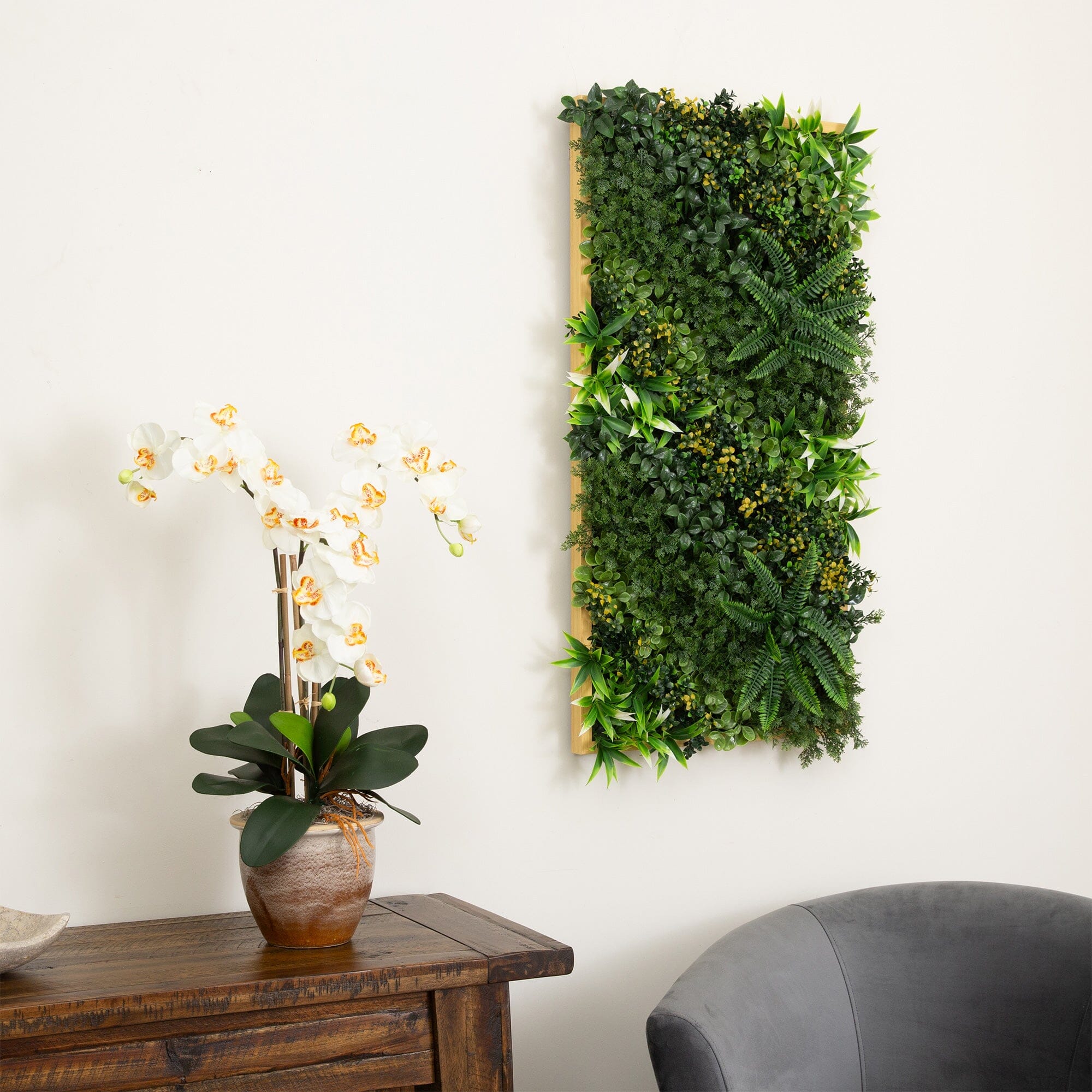 20” x 40” UV Resistant Hawaiian Islands Artificial Living Wall Art Panel in Light Wood-Like - Image 5