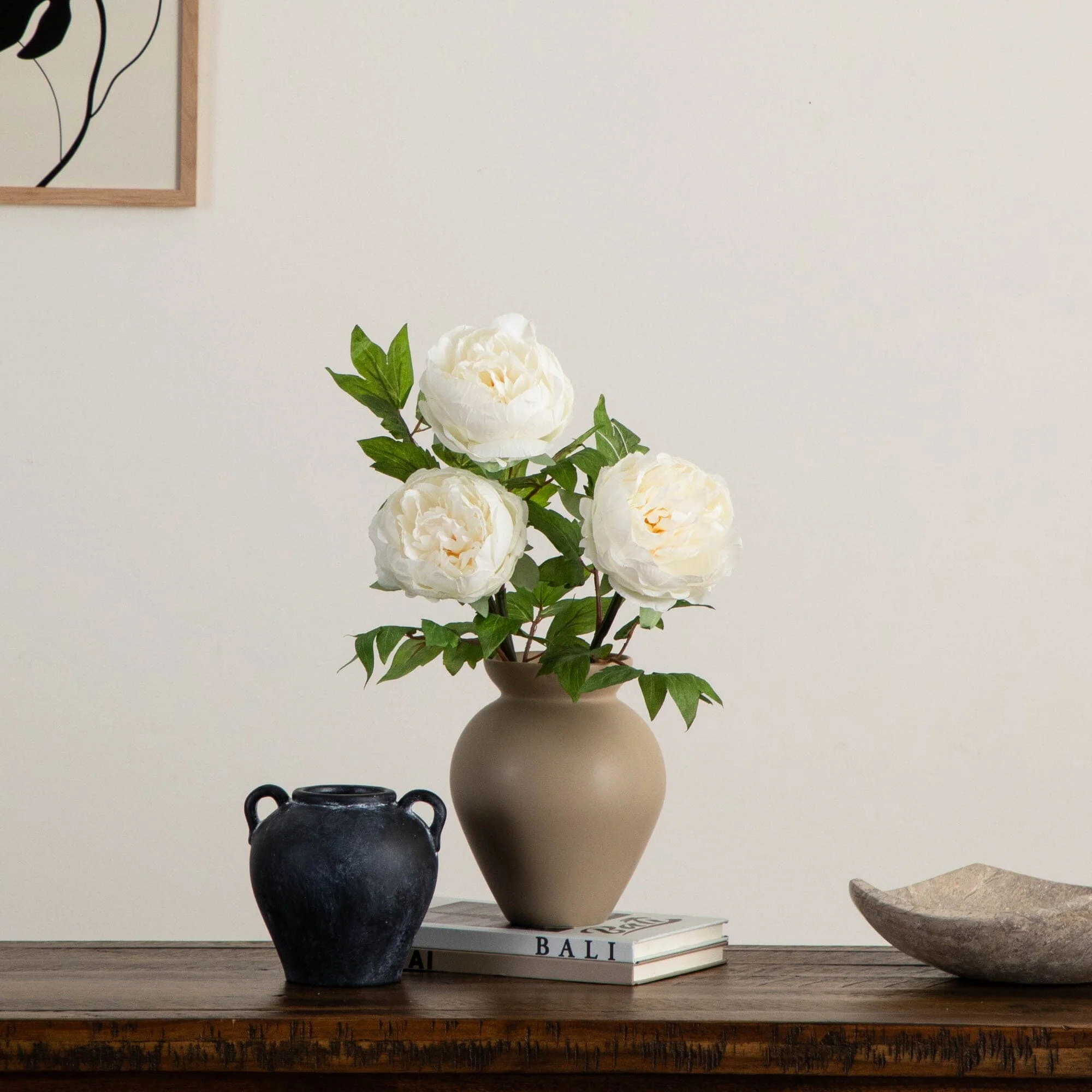 20"Artificial Peony Flower Stems - Set of 3 - Image 16
