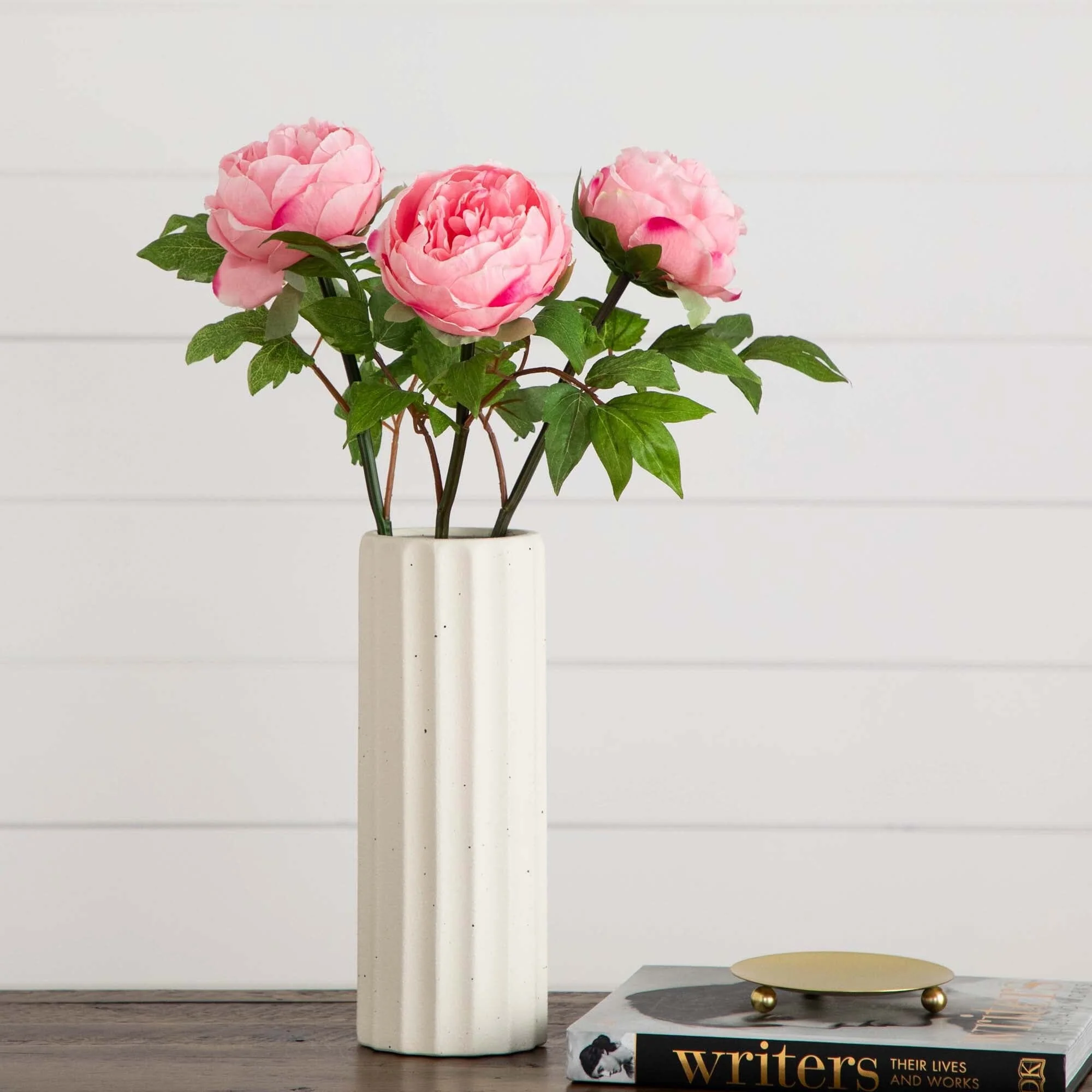 20"Artificial Peony Flower Stems - Set of 3 - Image 4