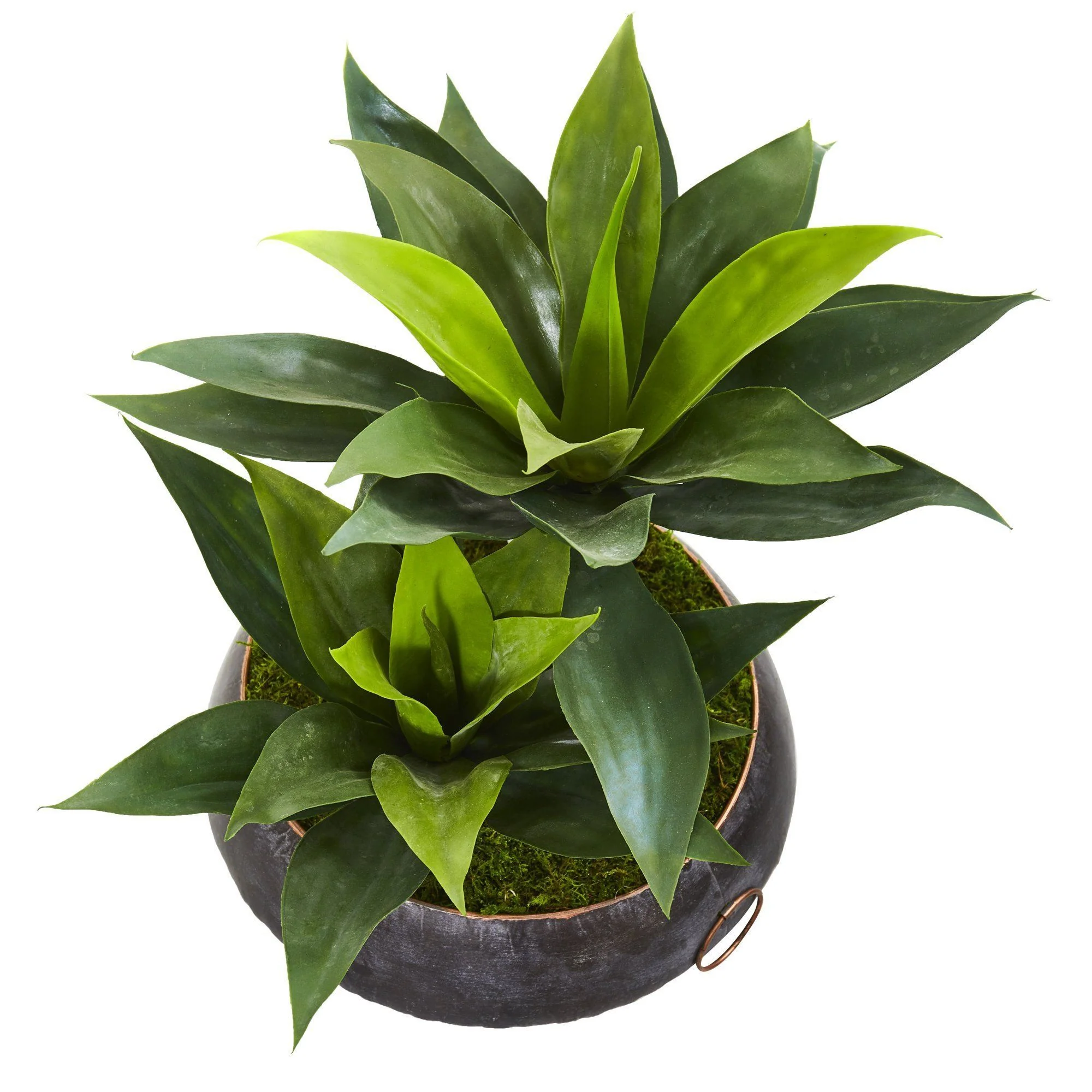 21” Agave Artificial Plant in Metal Bowl - Image 3