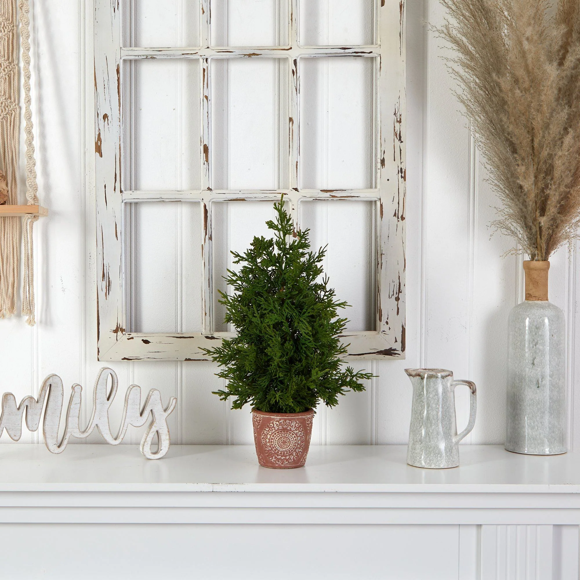 21” Cedar Pine “Natural Look” Artificial Tree in Decorative Planter - Image 4