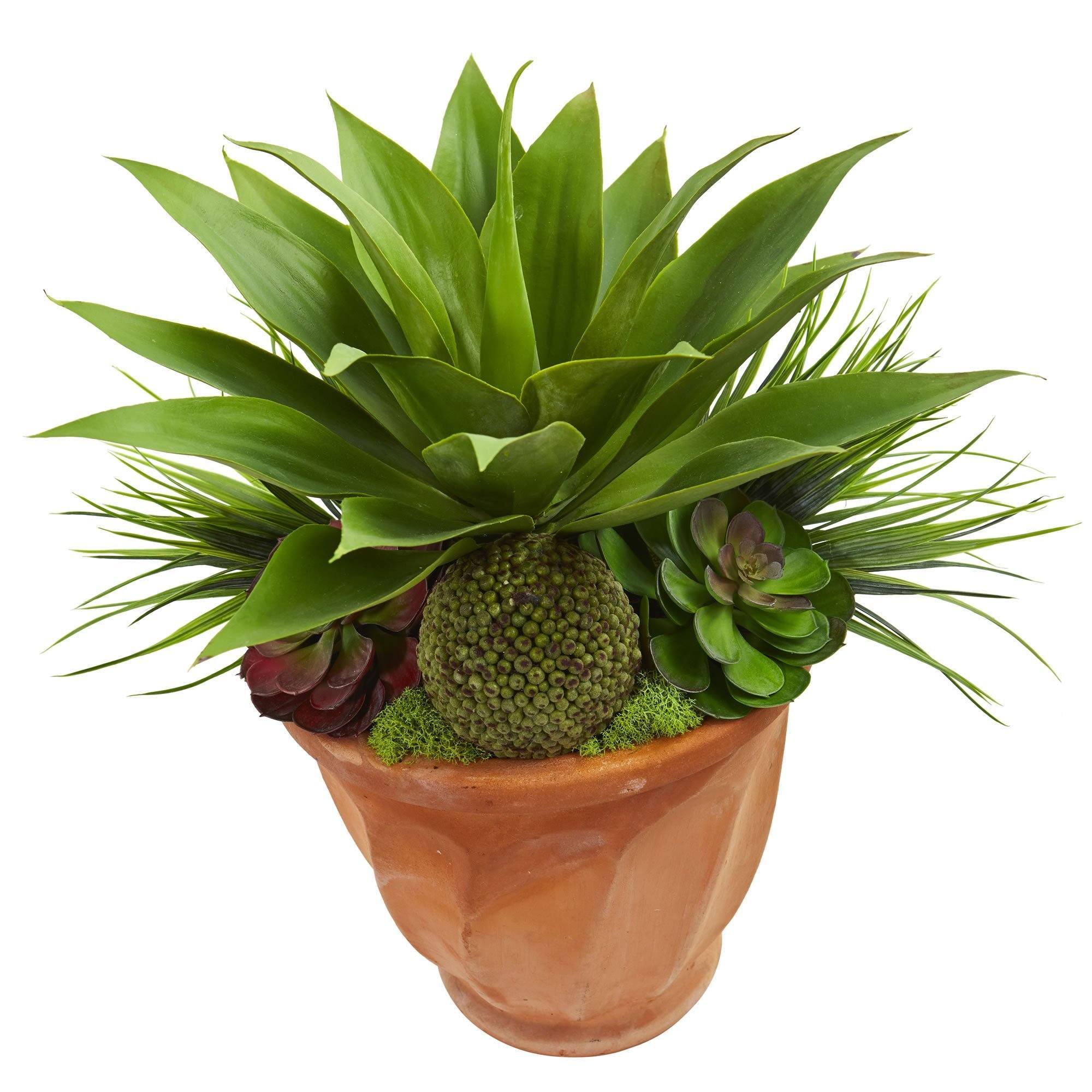 Succulent Garden Artificial Plant in Terra Cotta Planter - Image 2