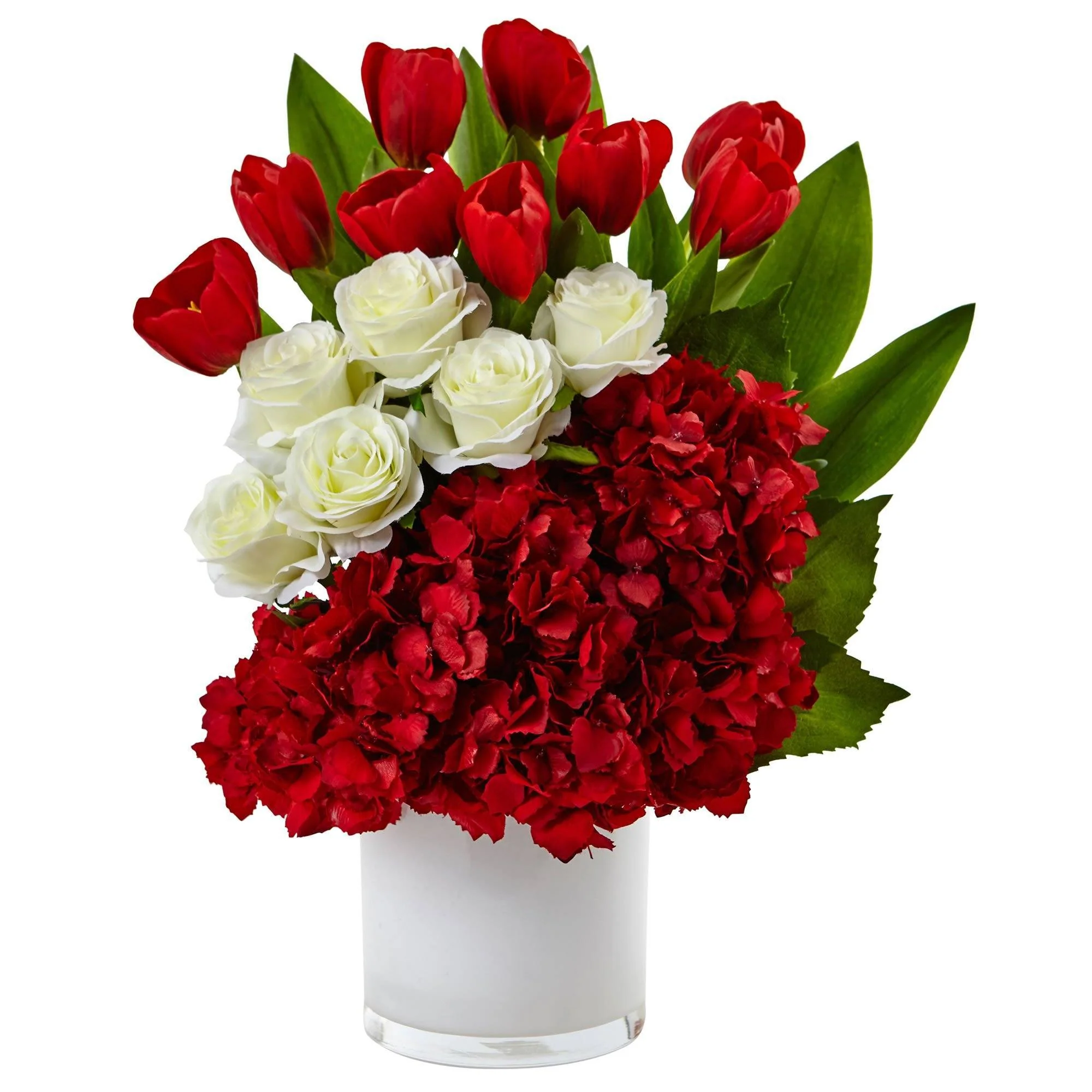 Tulip Rose & Hydrangea Arrangement - Image 5