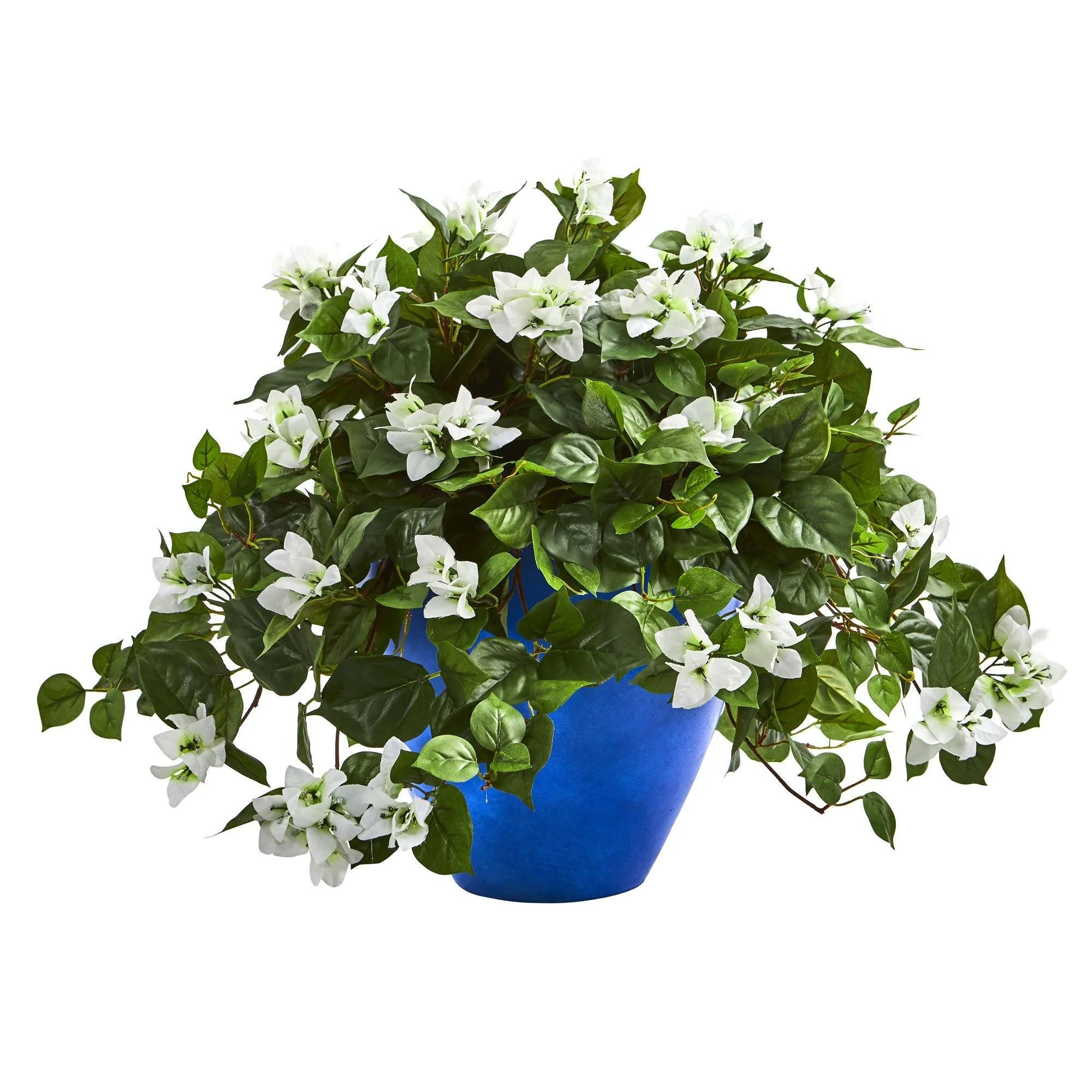 Bougainvillea Artificial Plant in Blue Planter - Image 3