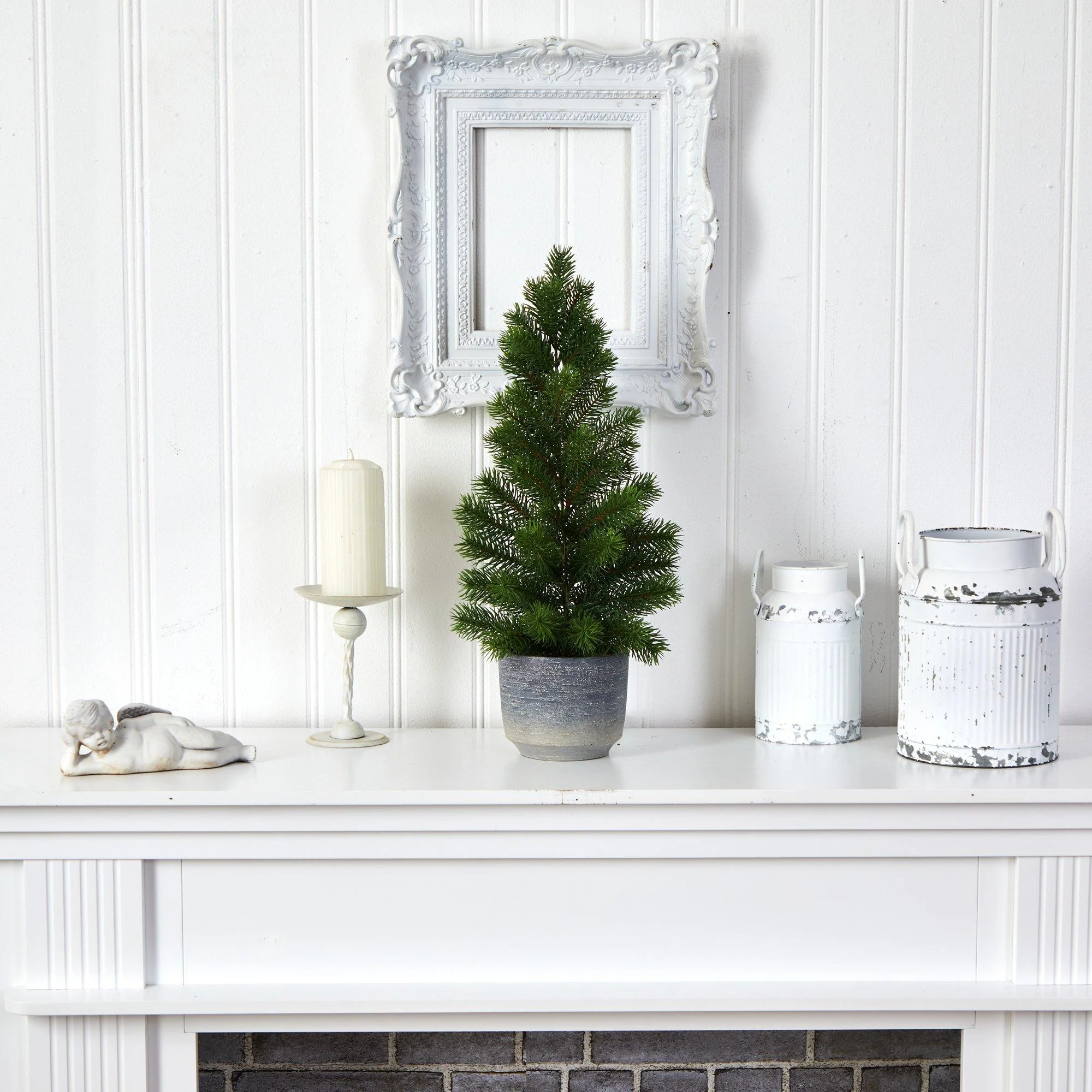 22” Artificial Pine Christmas Tree in Decorative Planter - Image 4