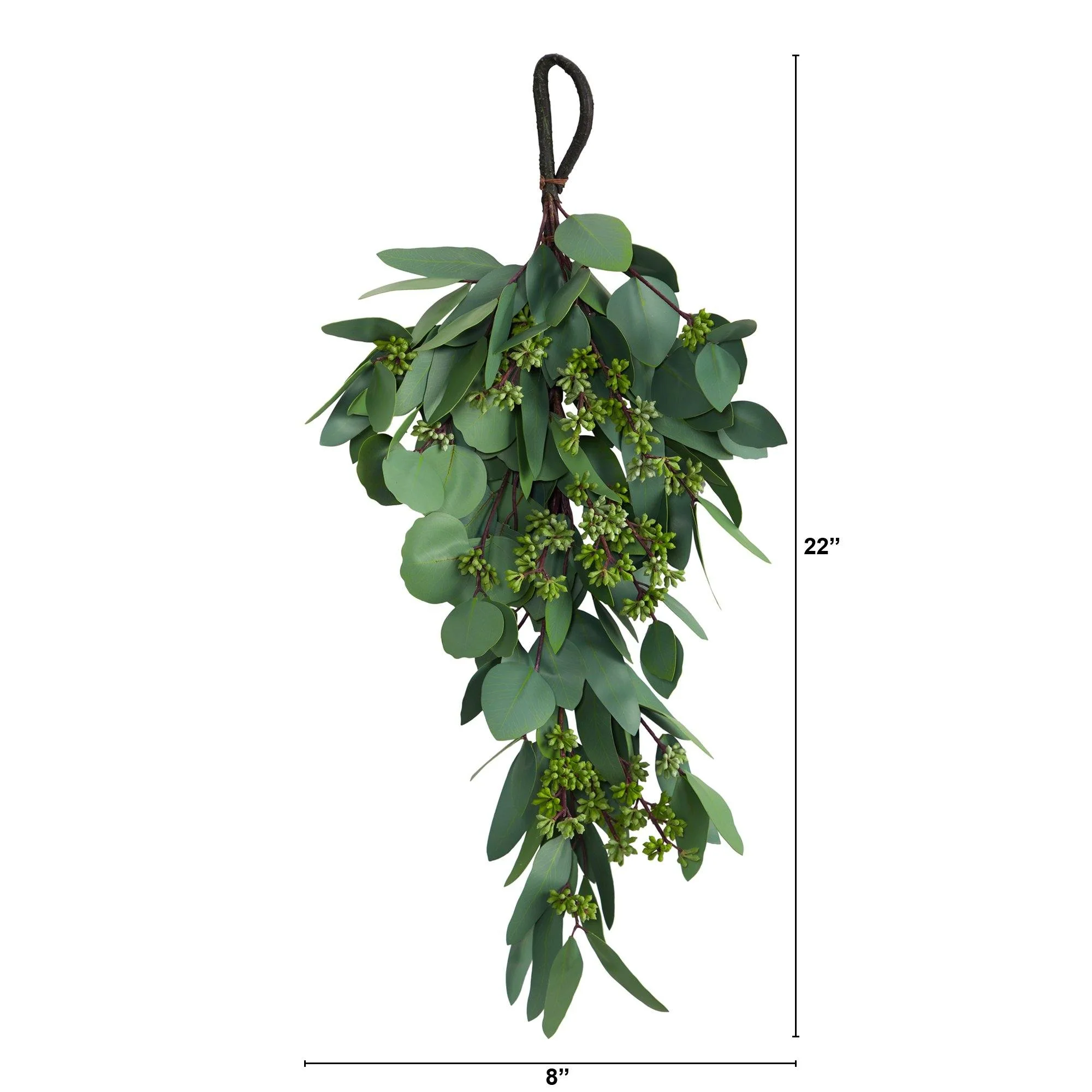 22” Eucalyptus and Berry Artificial Teardrop - Image 2