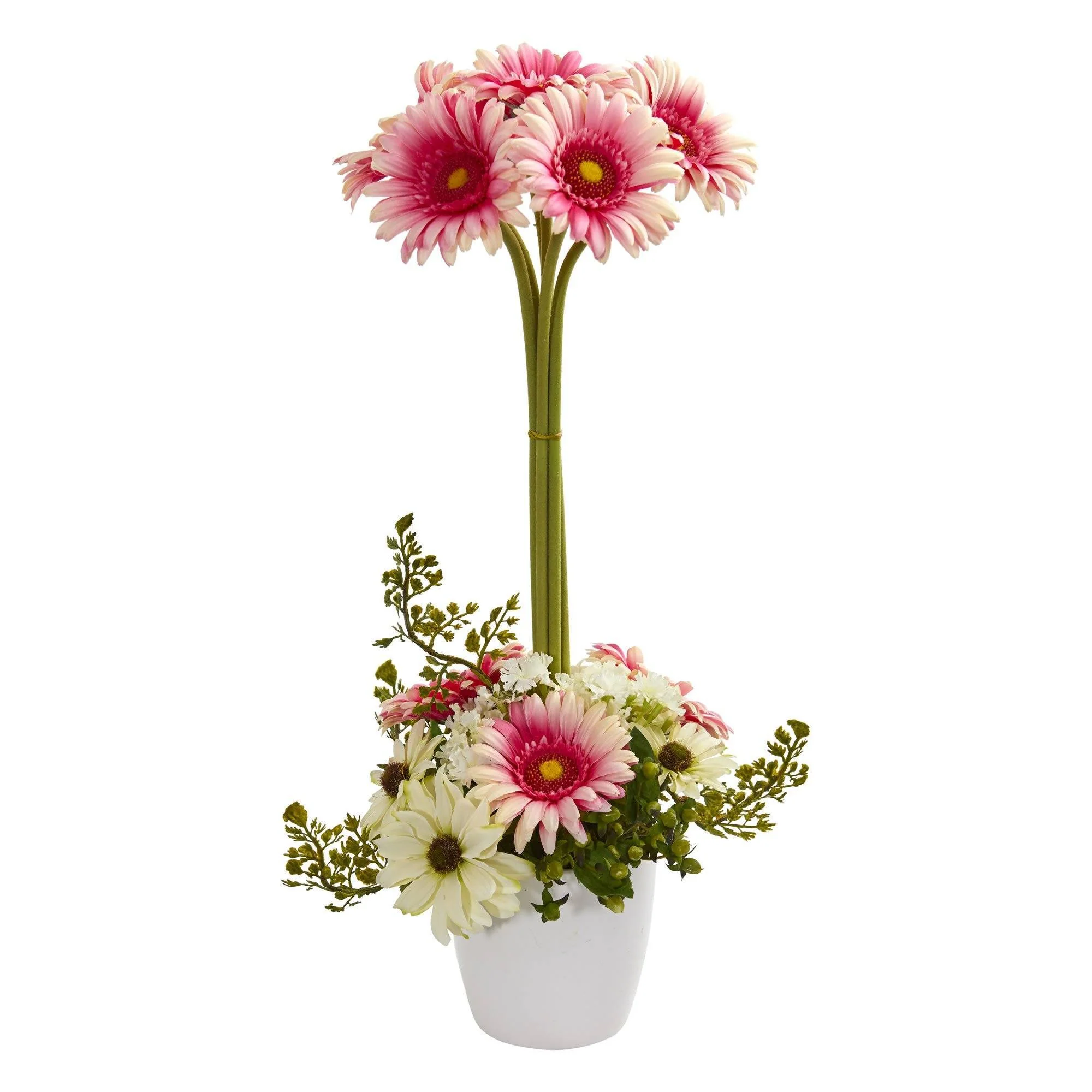 Gerber Daisy Artificial Arrangement in Ceramic Vase - Image 6