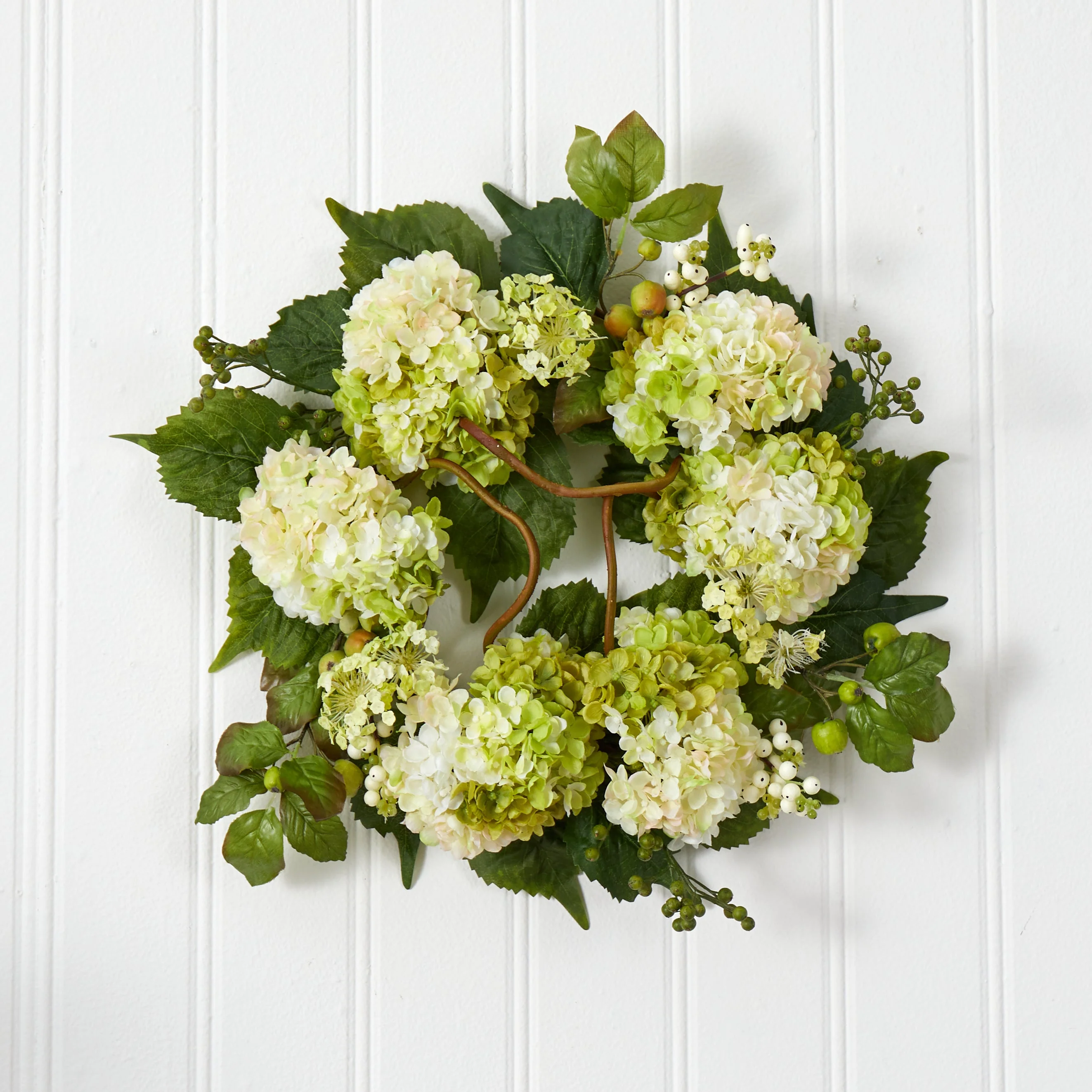 22” Artificial Hydrangea Wreath - Image 3