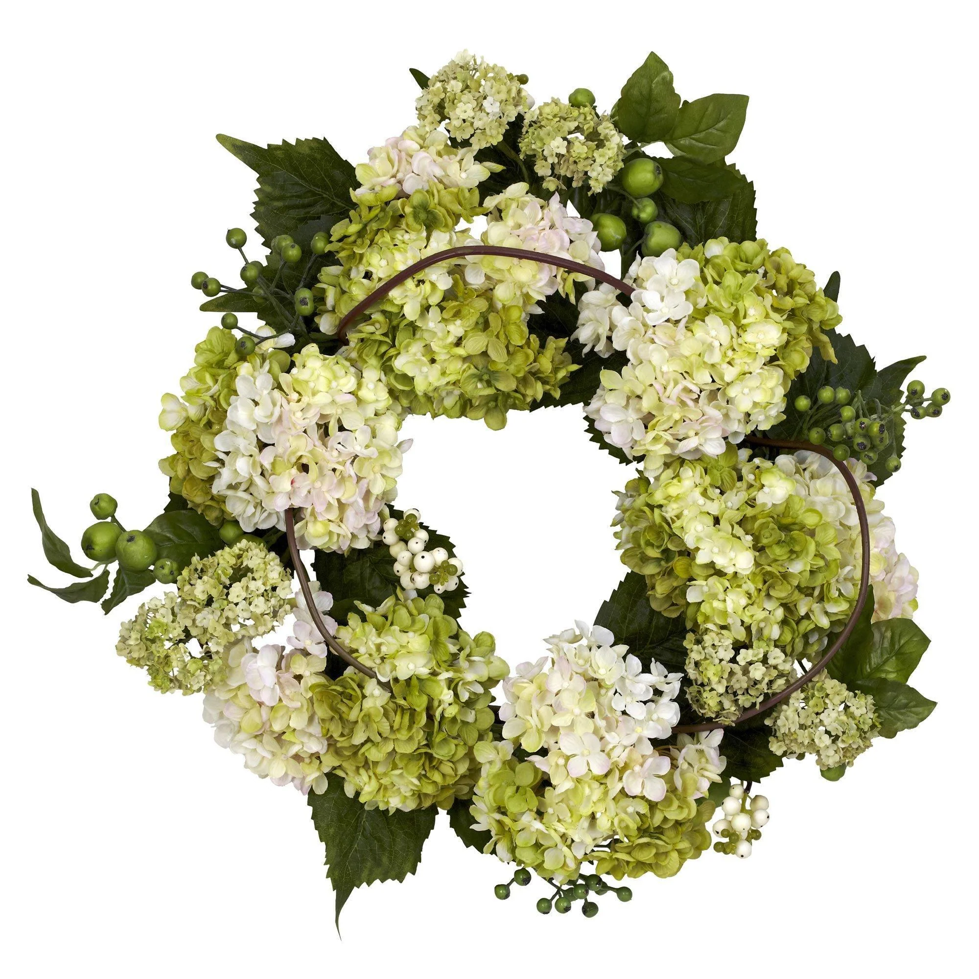22” Artificial Hydrangea Wreath - Image 4