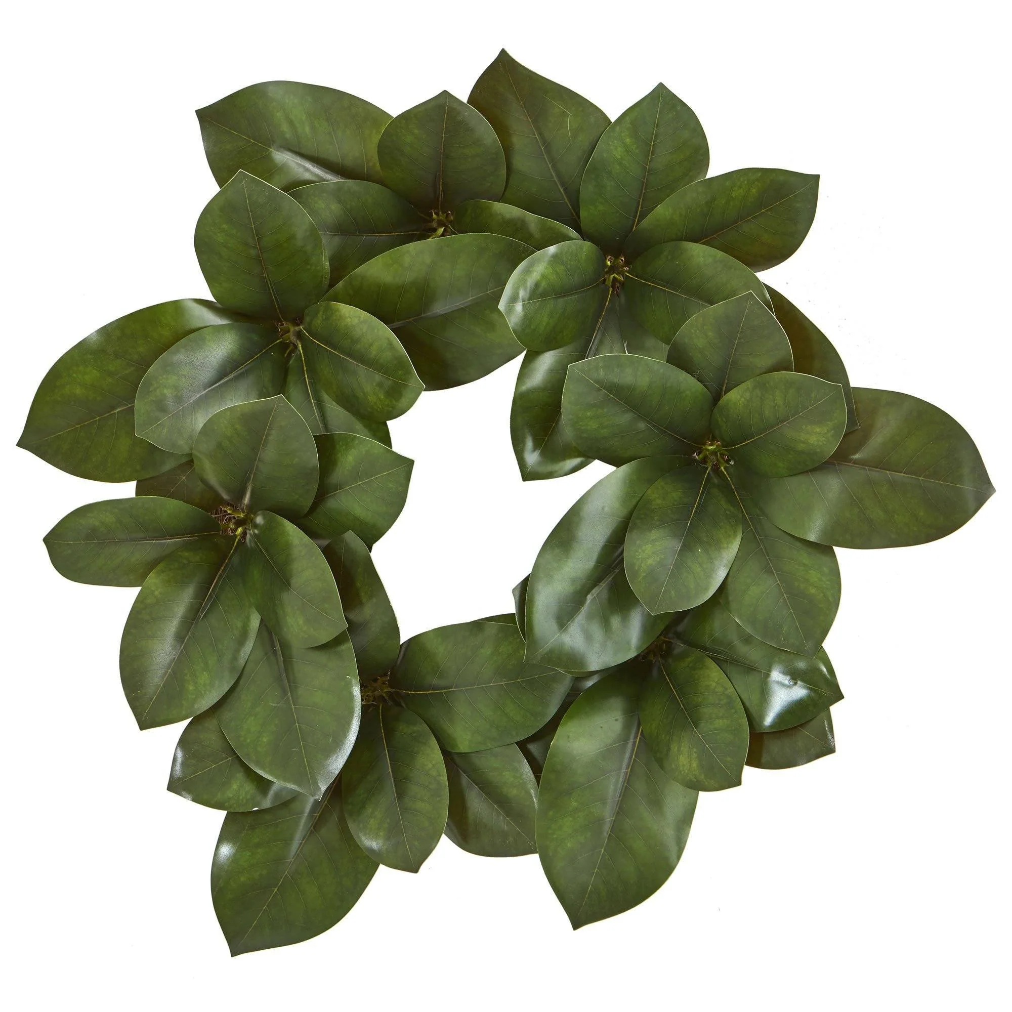 22” Magnolia Leaf Artificial Wreath - Image 3