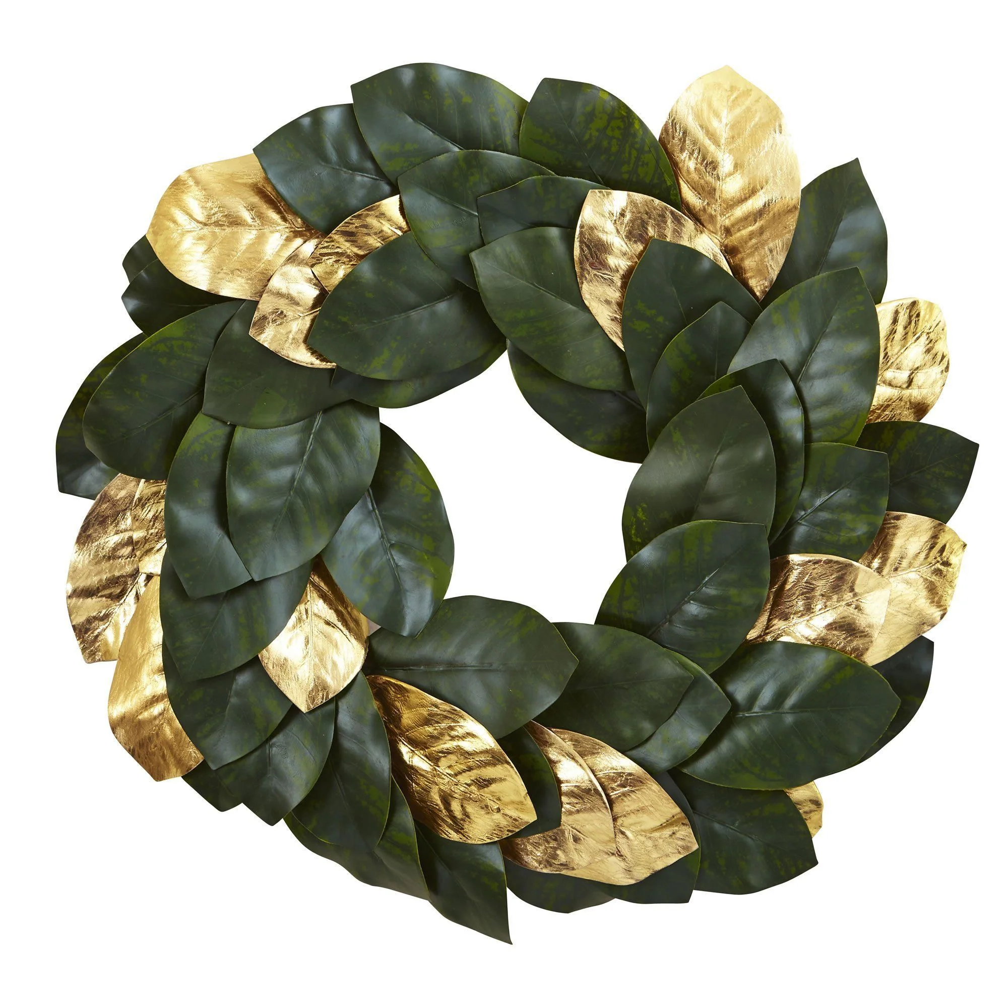 22” Golden Leaf Magnolia Wreath - Image 3