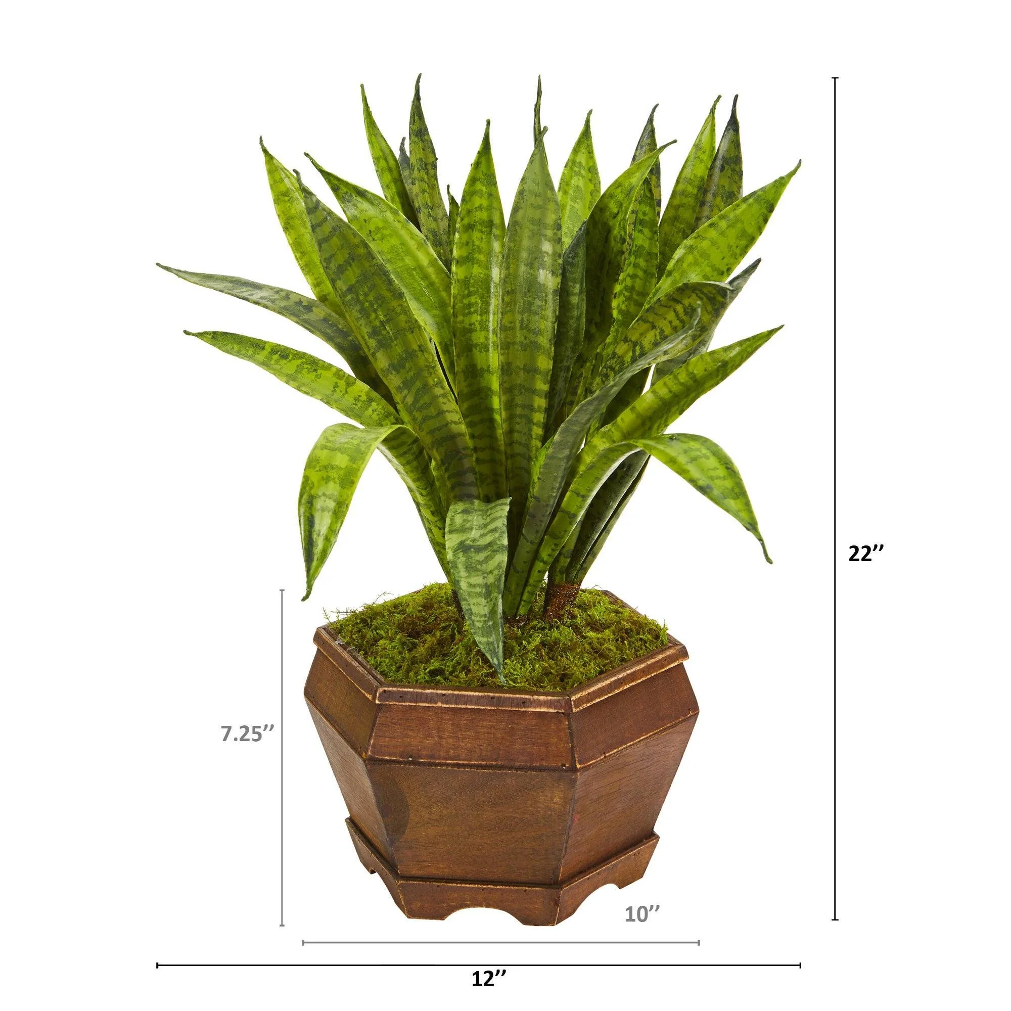 22” Sansevieria Artificial Plant in Decorative Planter - Image 2