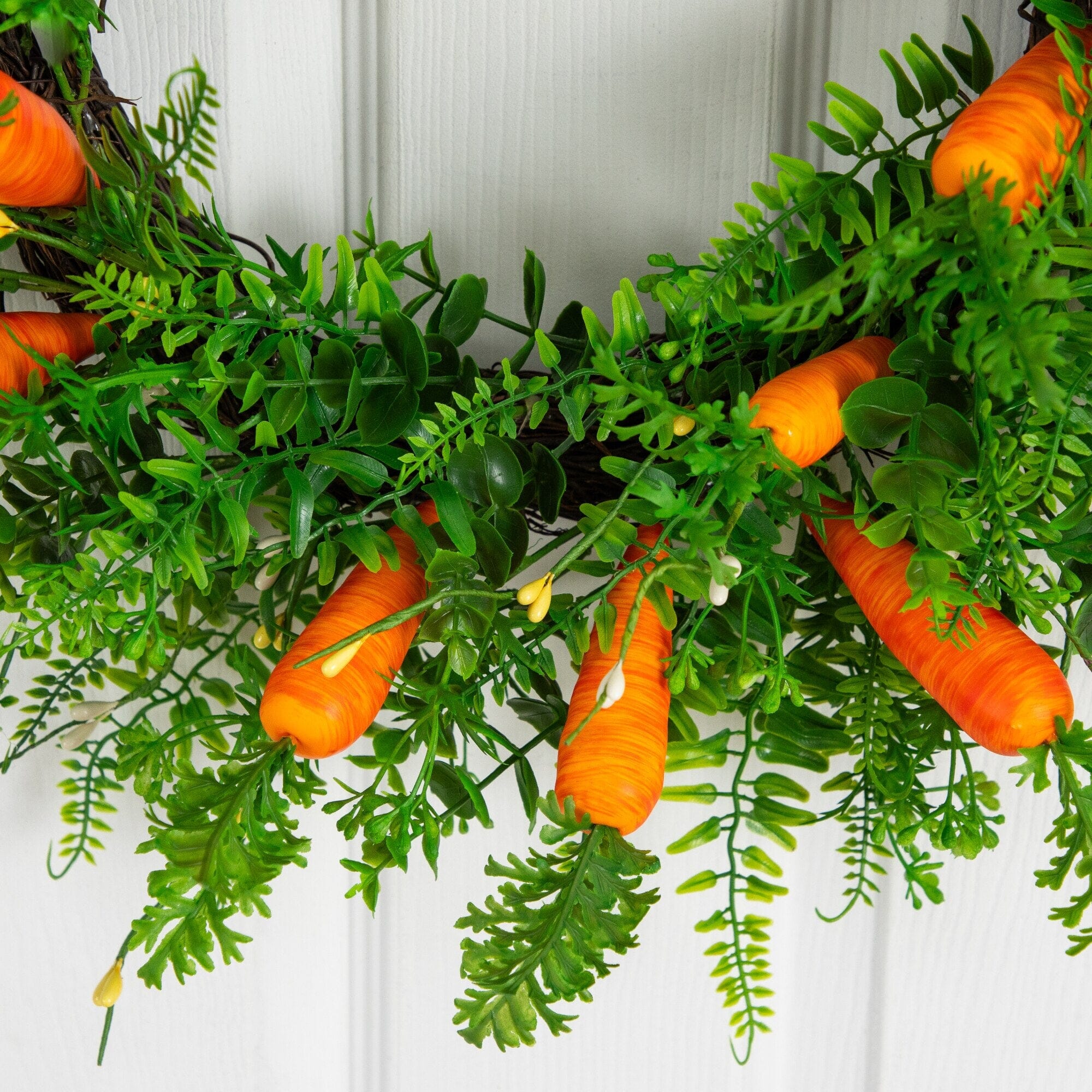 22" Artificial Easter Fern and Carrots Wreath - Image 5