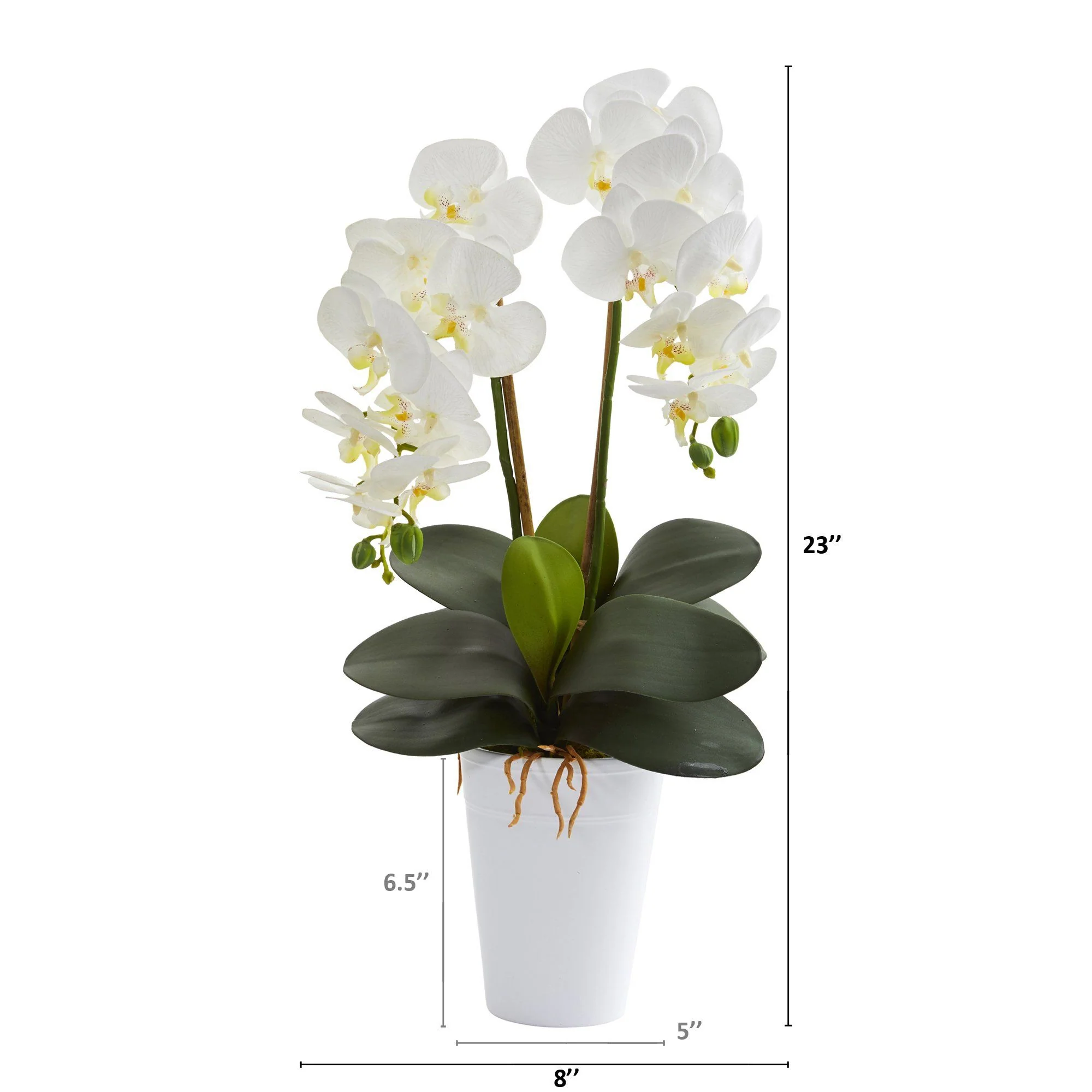 23” Double Phalaenopsis Orchid Artificial Arrangement in Vase - Image 10