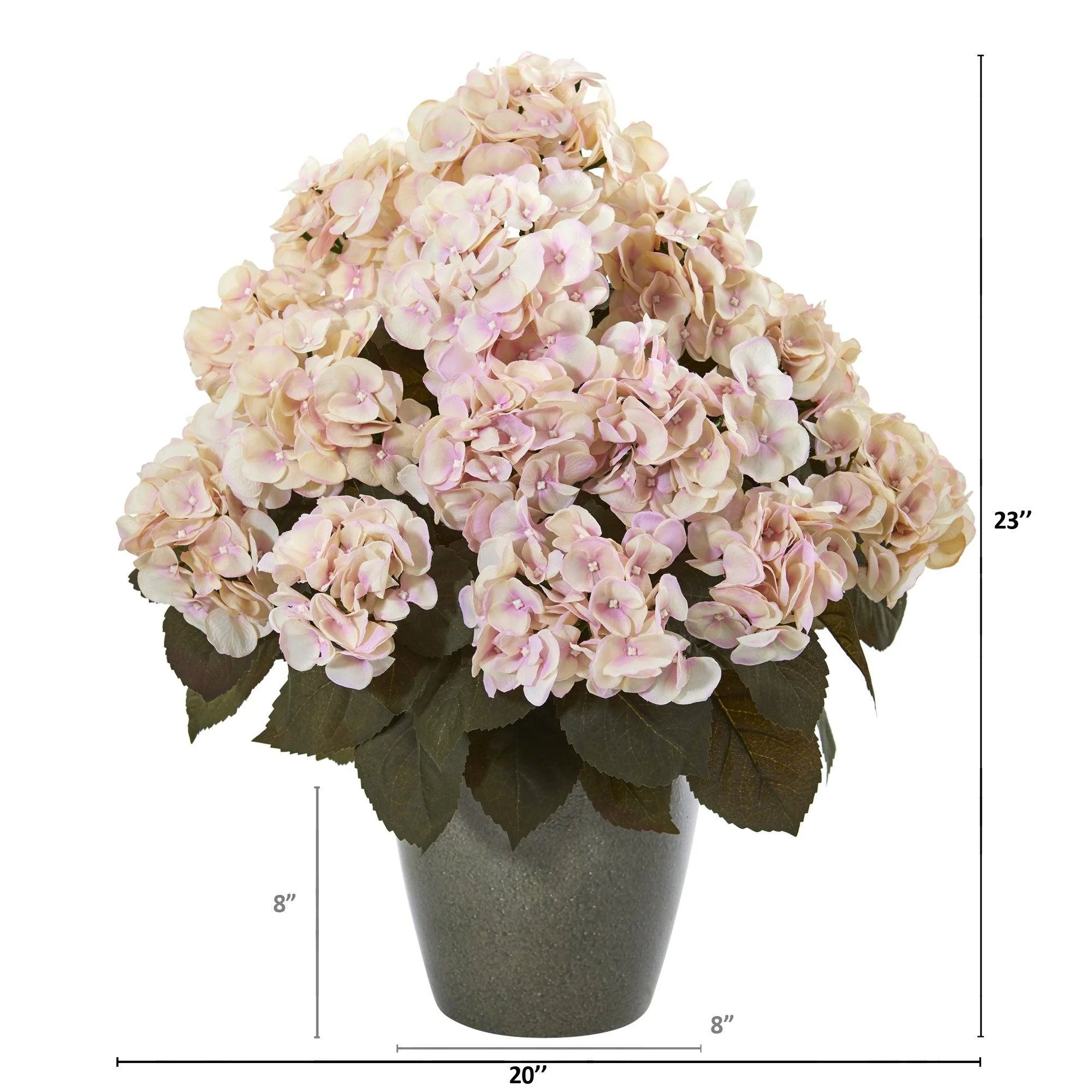 23” Fall Hydrangea Artificial Plant in Green Planter - Image 2