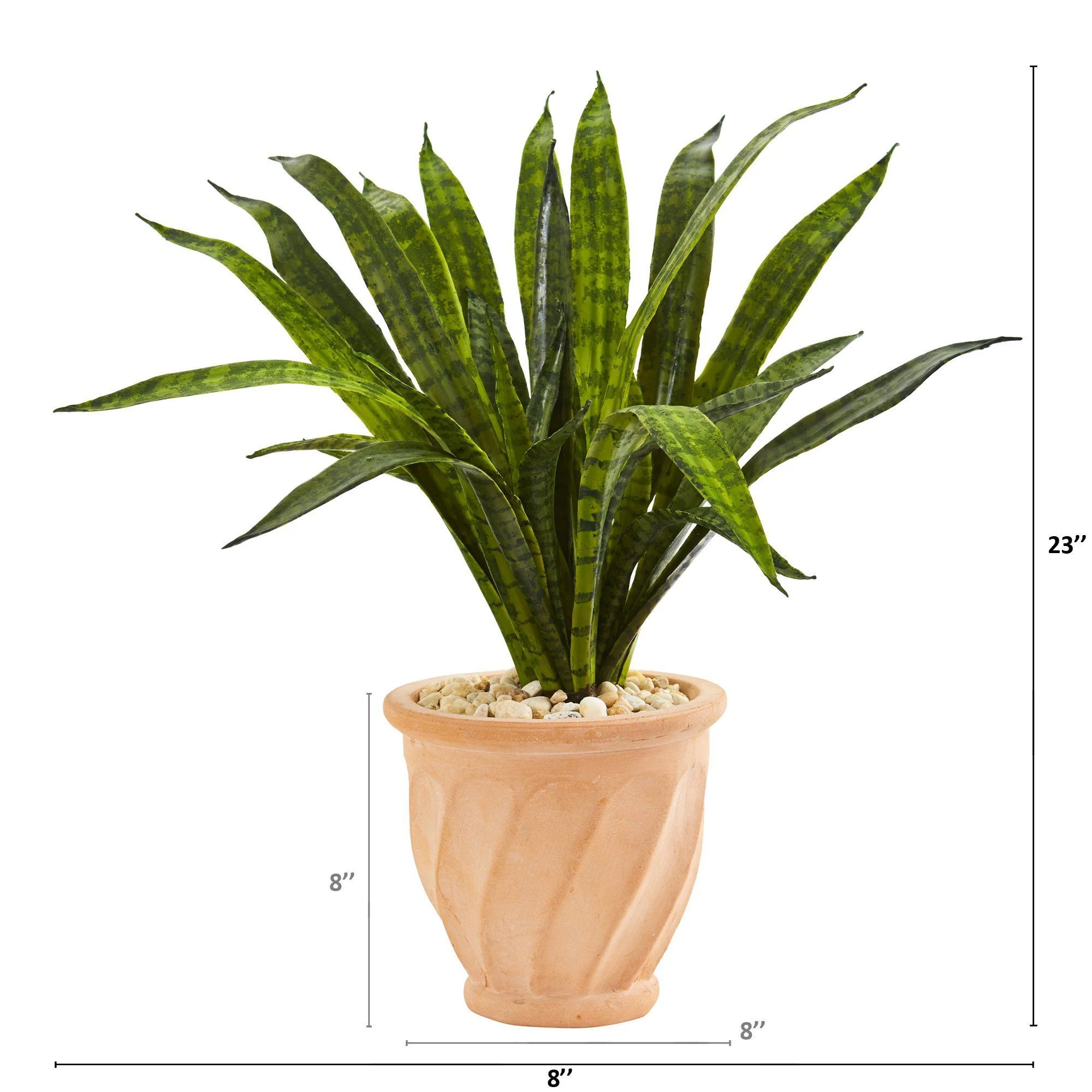 23” Sansevieria Artificial Plant in Terra-Cotta Planter - Image 2