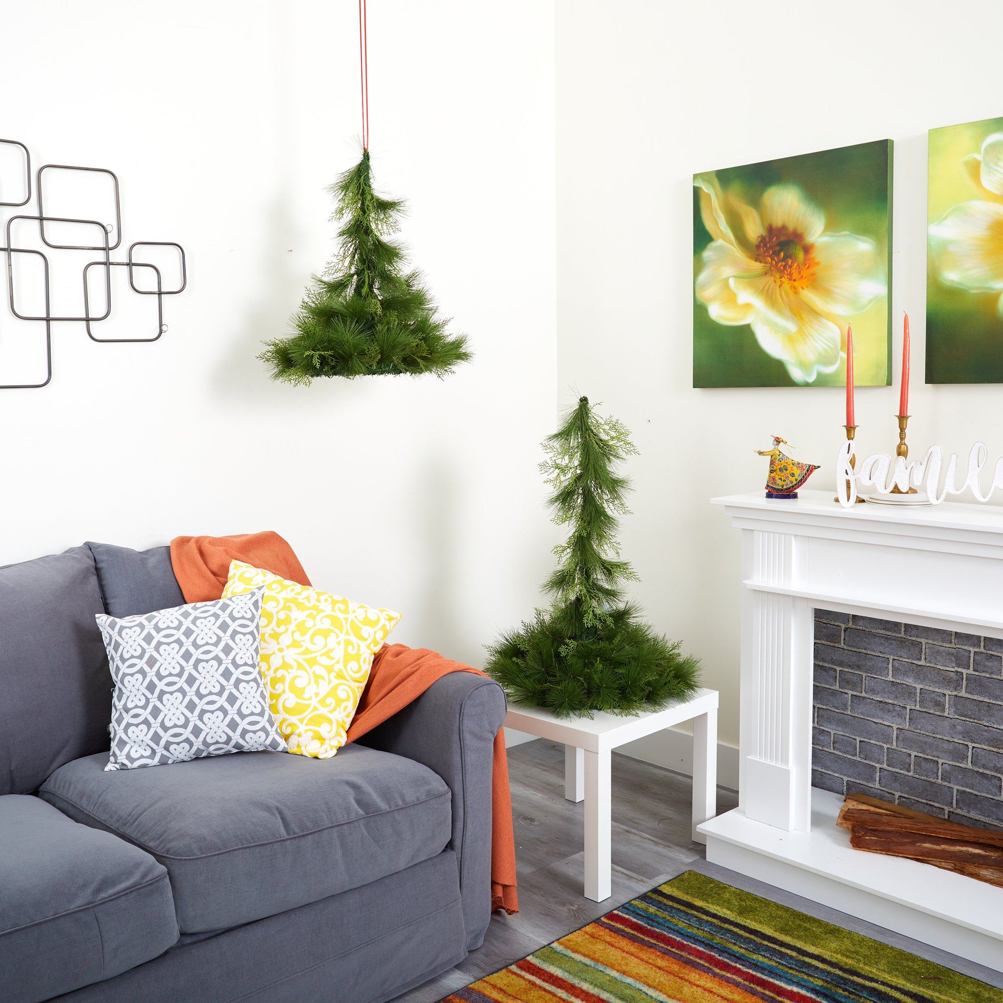 24” and 36” Table Top/Hanging Artificial Christmas Decor (Set of 2) - Image 5