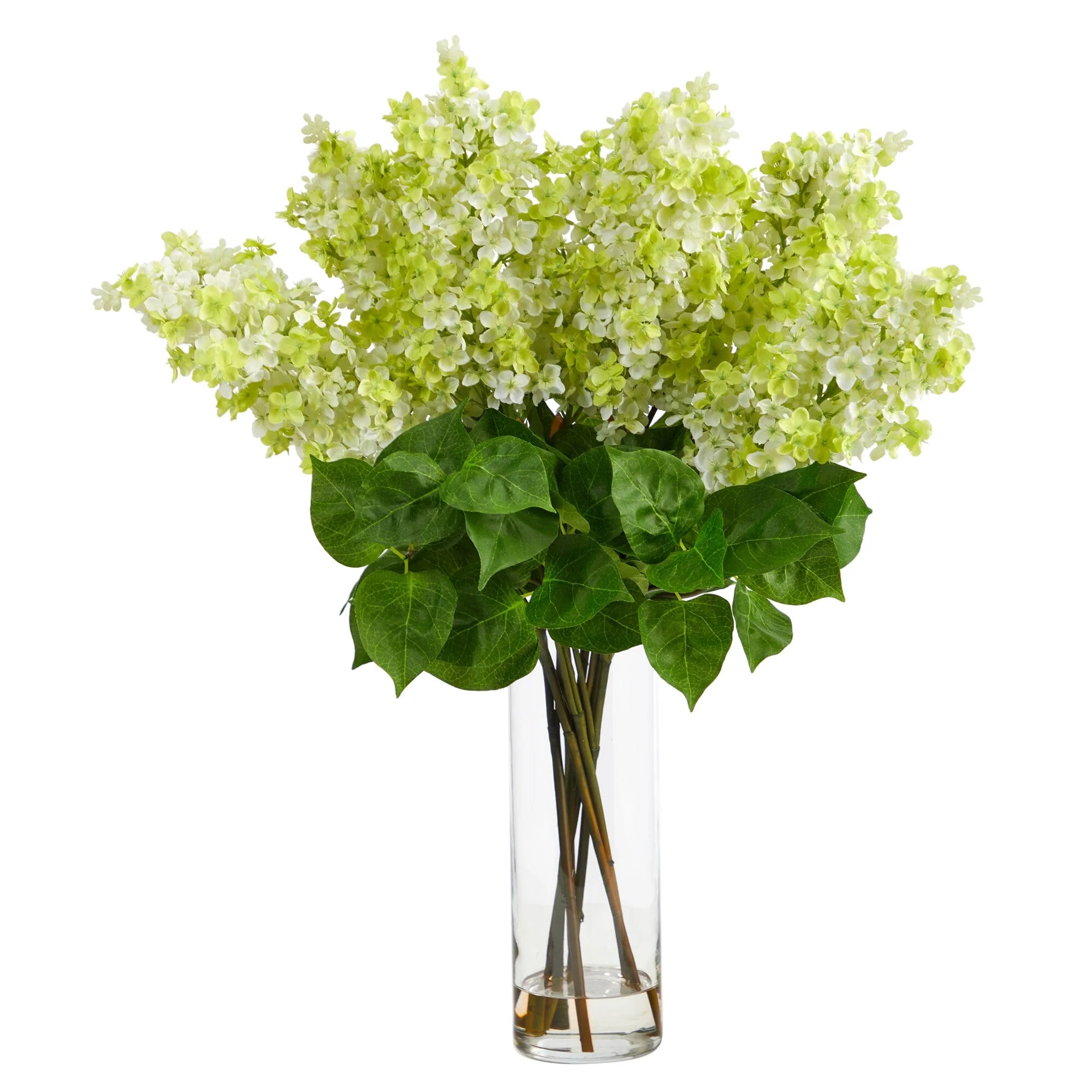 24” Artificial Lilac  Arrangement with  Cylinder Glass Vase - Image 5