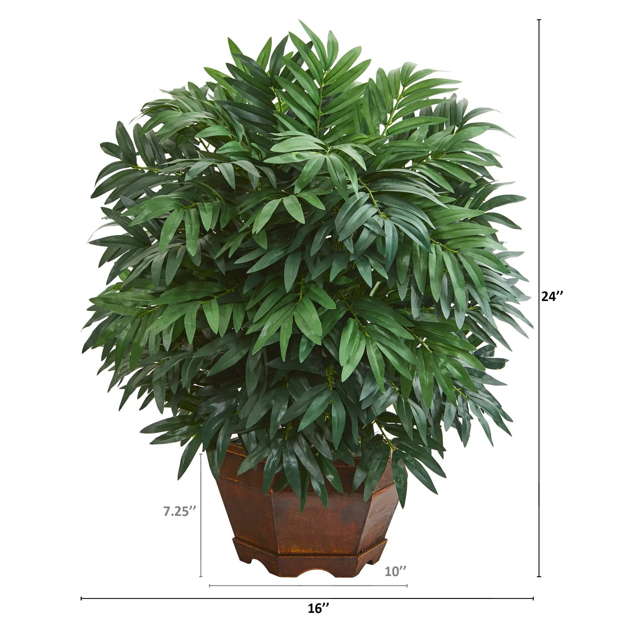24” Bamboo Palm Artificial Plant in Decorative Planter - Image 2