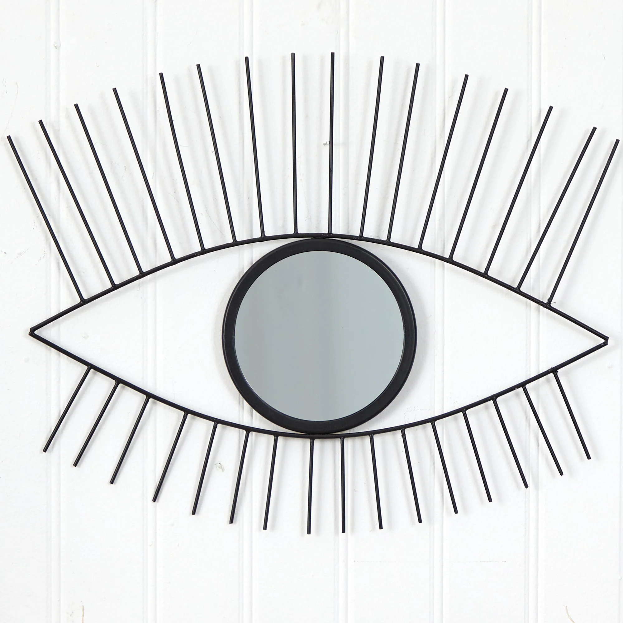 24” Black Metal Eye Wall Mirror - Image 3