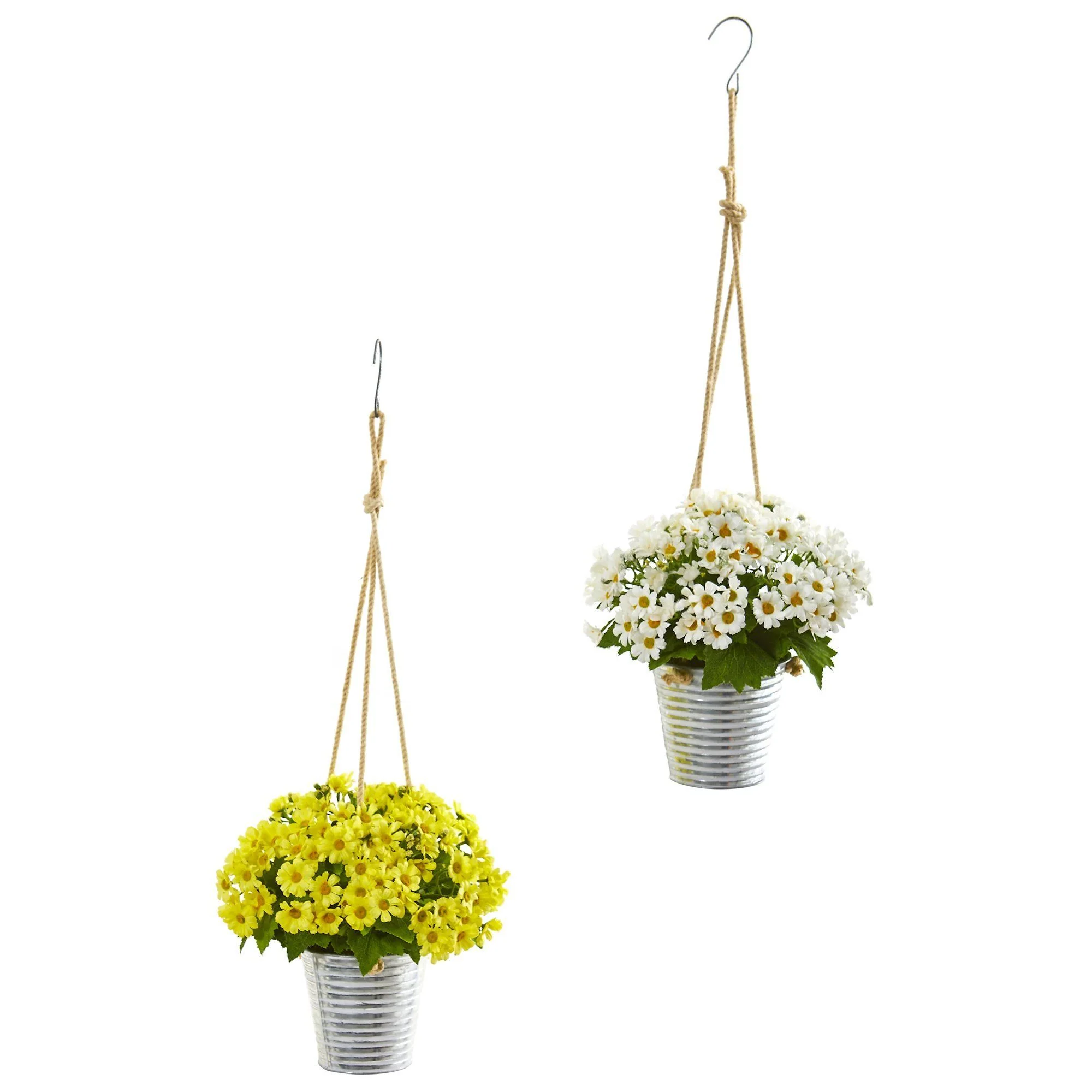 24” Daisy Arrangement in Hanging Bucket (Set of 2) - Image 3