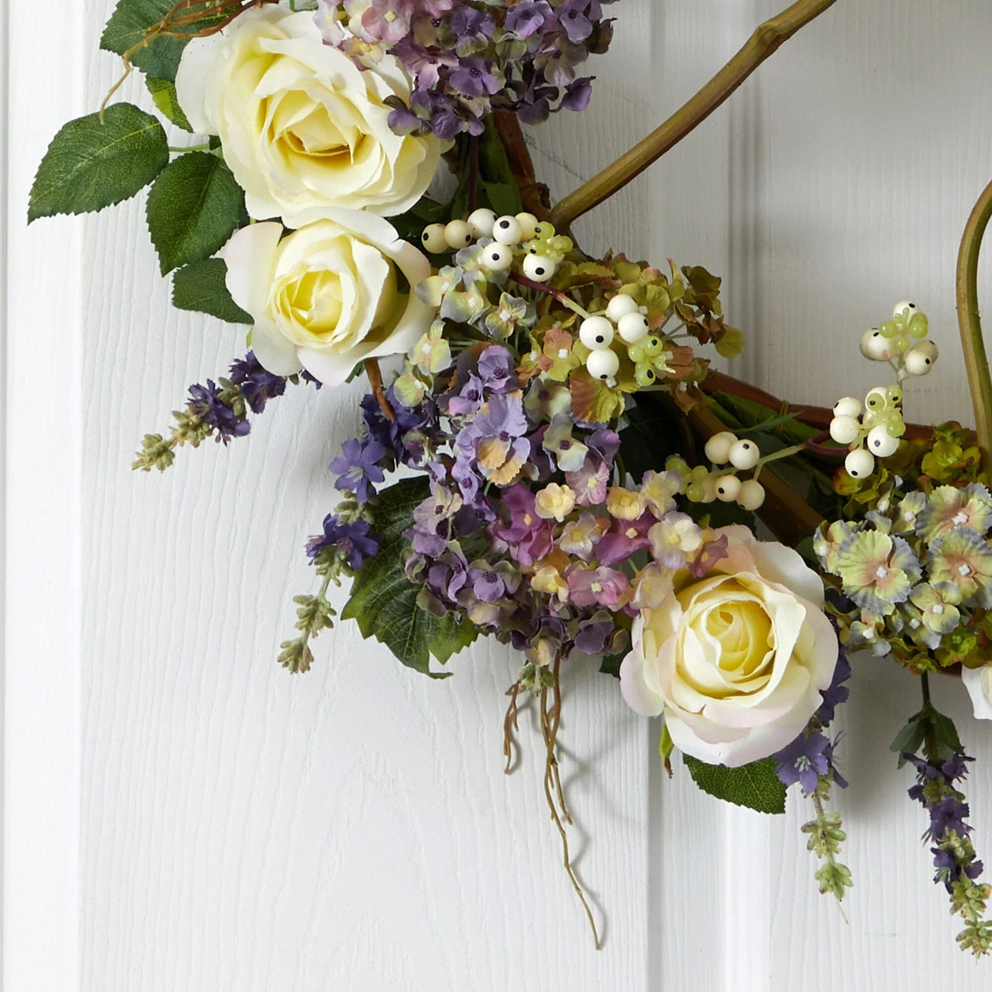24" Hydrangea Rose Wreath - Image 2