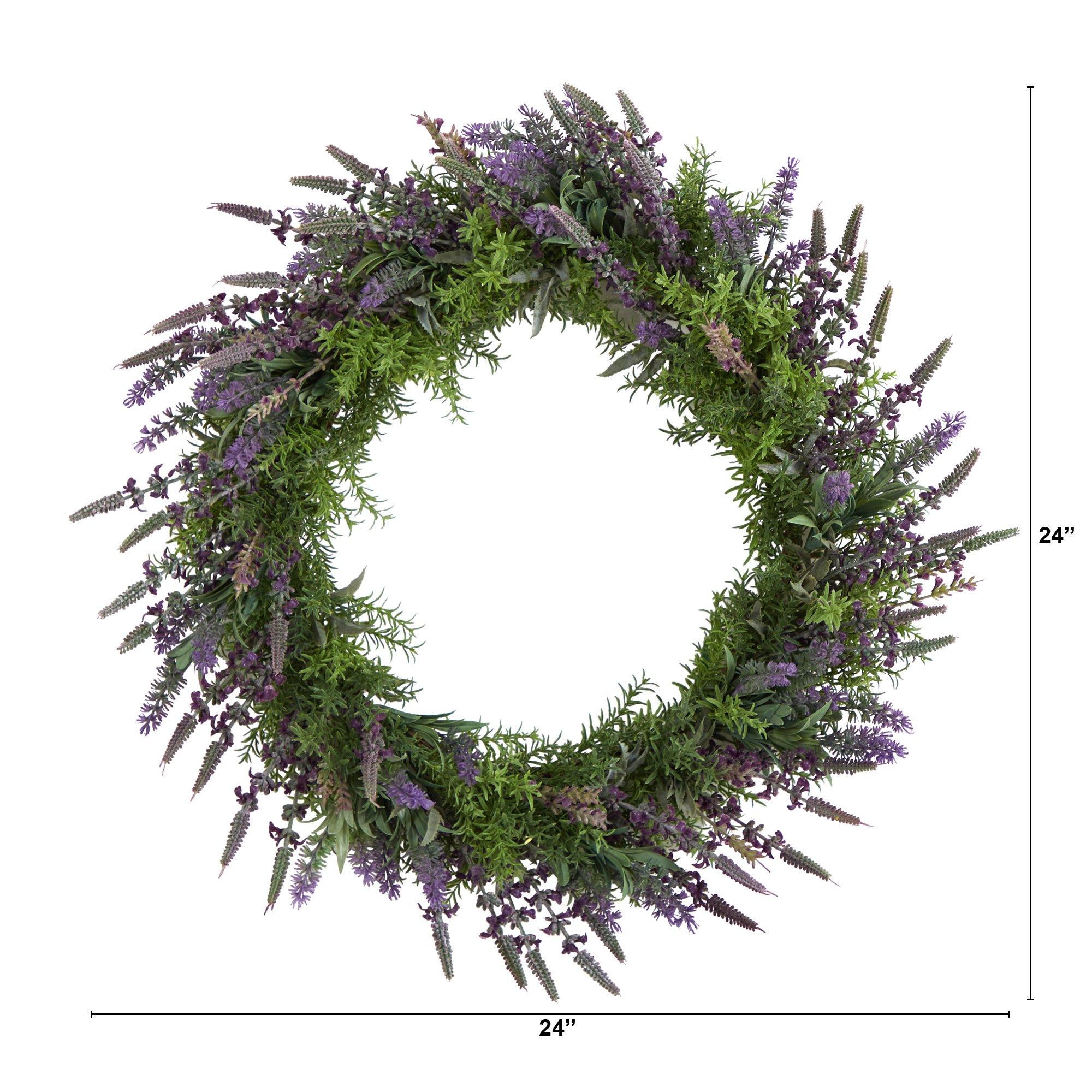 24” Lavender Artificial Wreath - Image 3