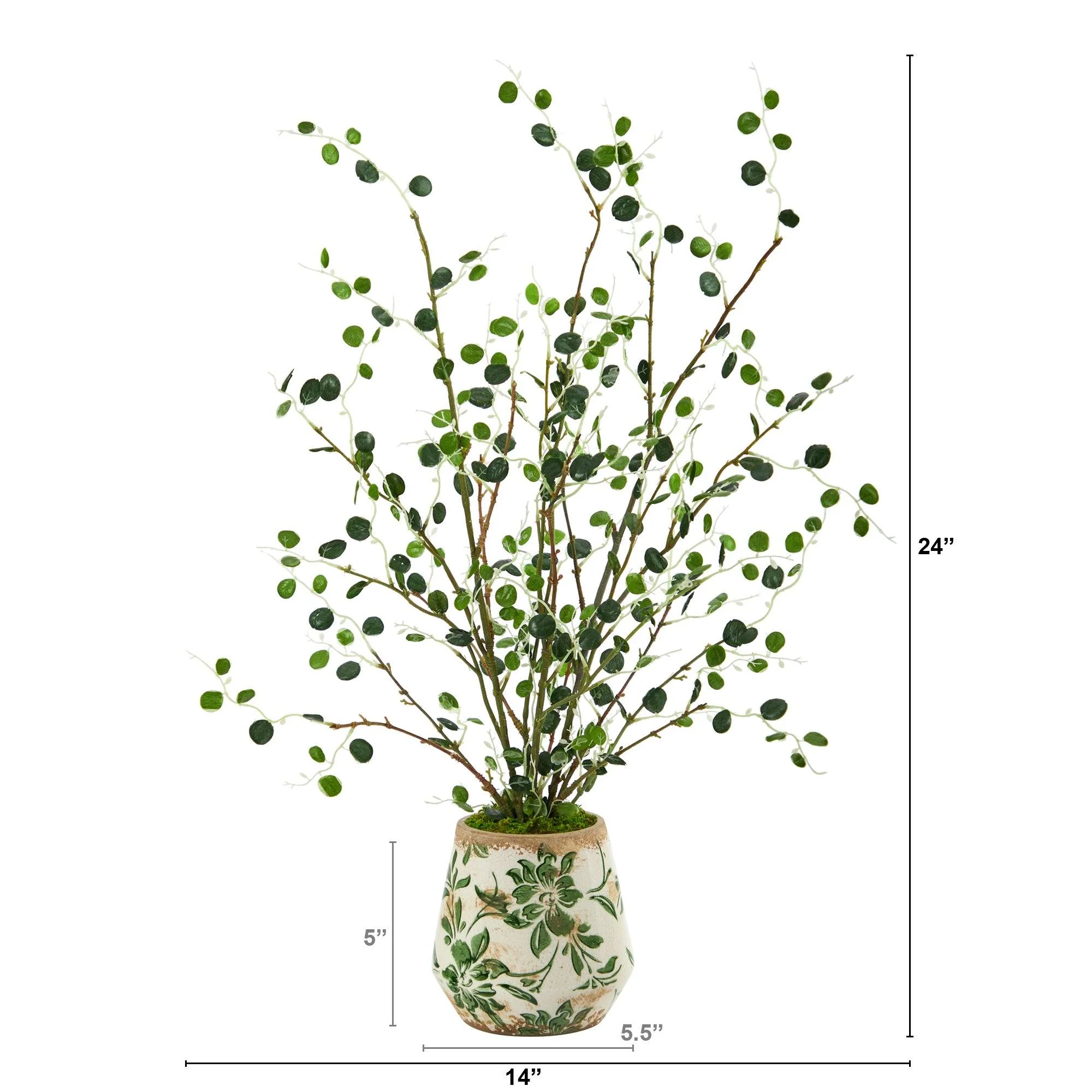 24” Night Willow Artificial Plant in Floral Planter - Image 3