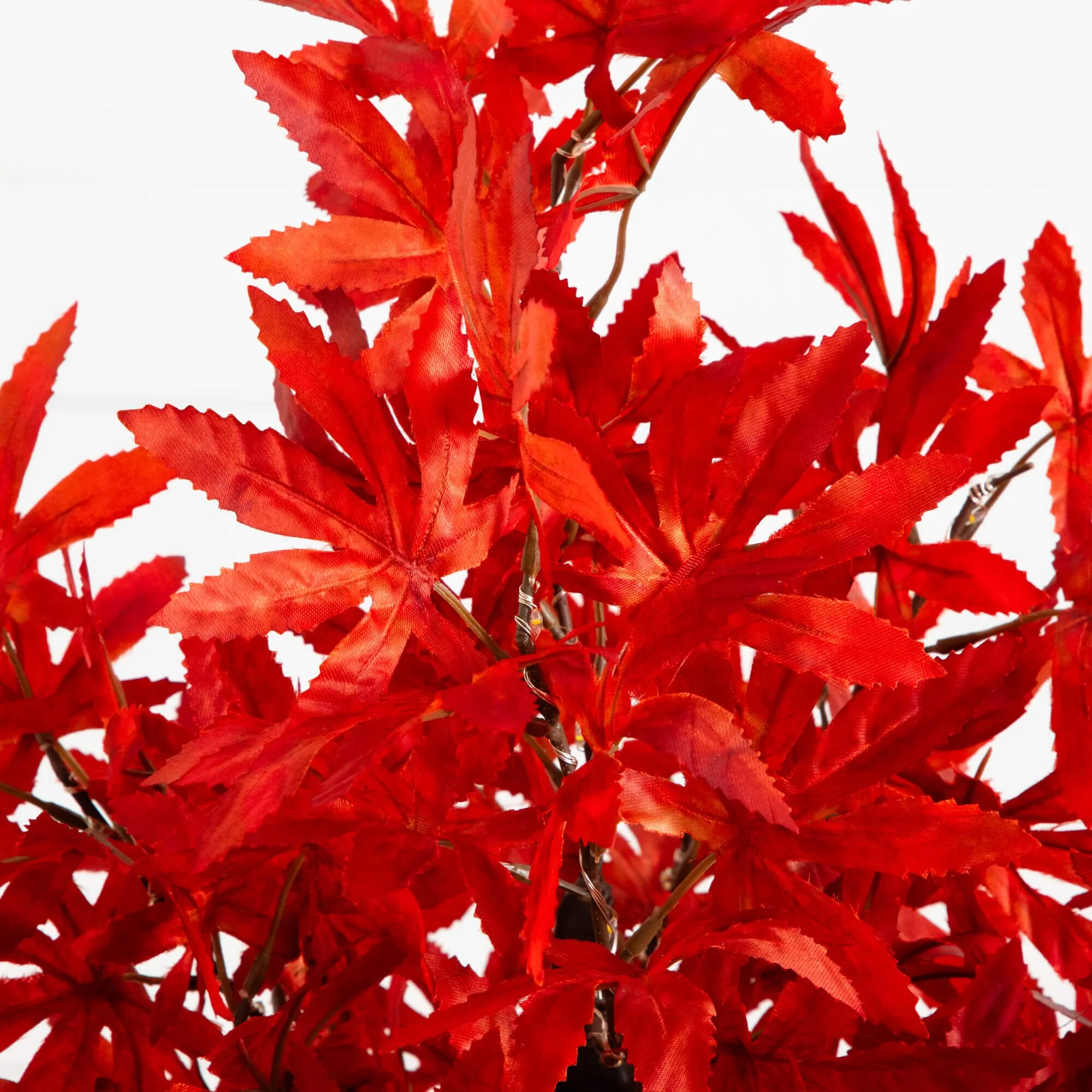 2' Pre-Lit Red Autumn Maple Artificial Fall Tree with 50 Warm White LED Lights and Detachable Base - Image 5